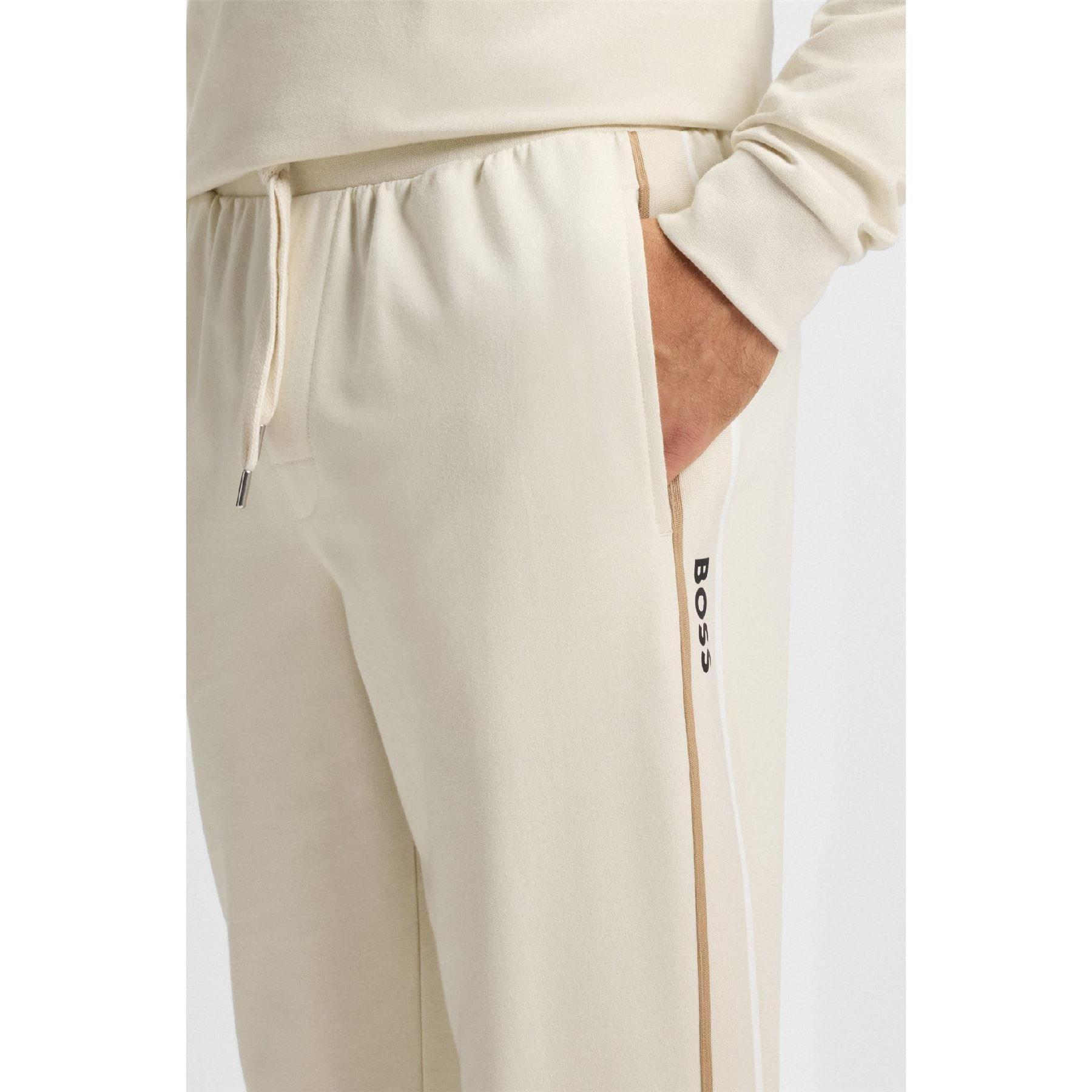 Bijela - Boss - Boss Iconic Pants 10269546 02 Tracksuit Bottom Mens - 5
