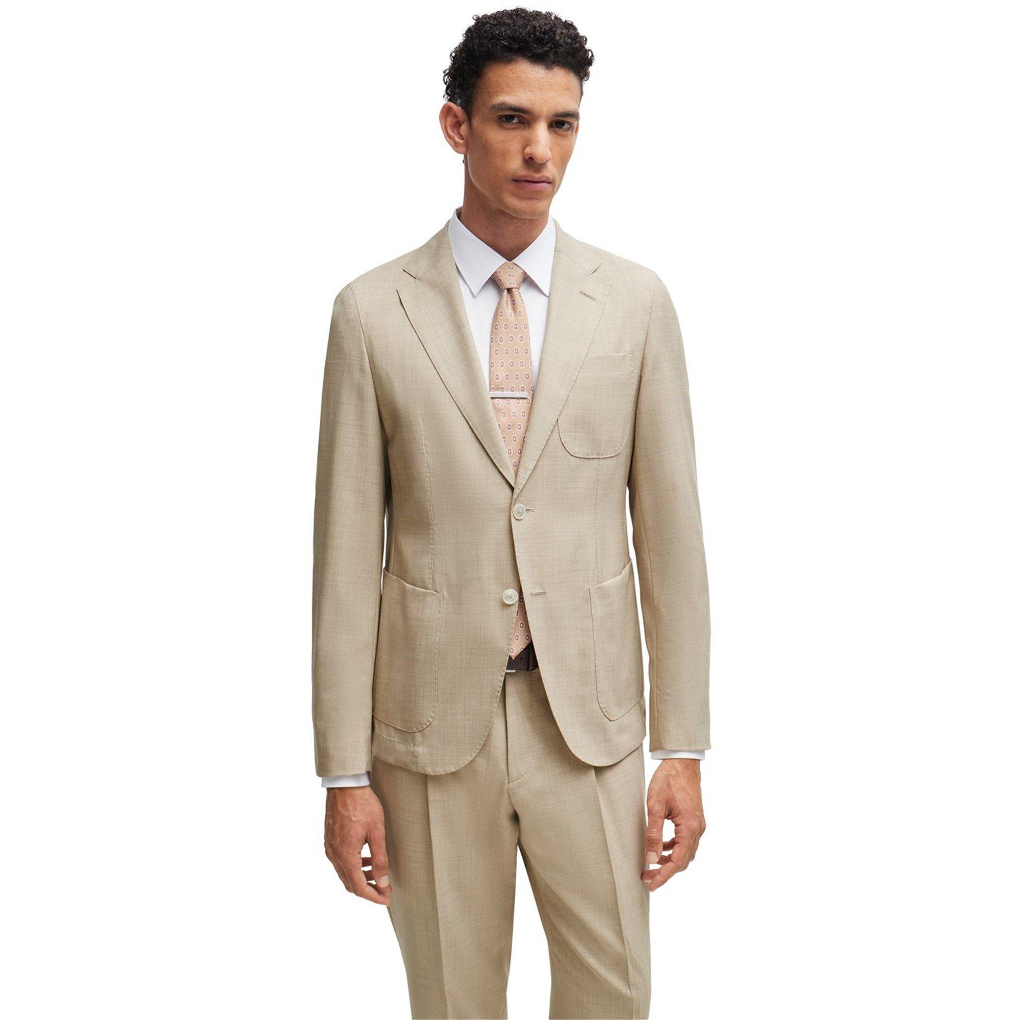 Light Beige 271 - Boss - Men's HBC LHeston 2 Pcs 242 Camel Suit - 3