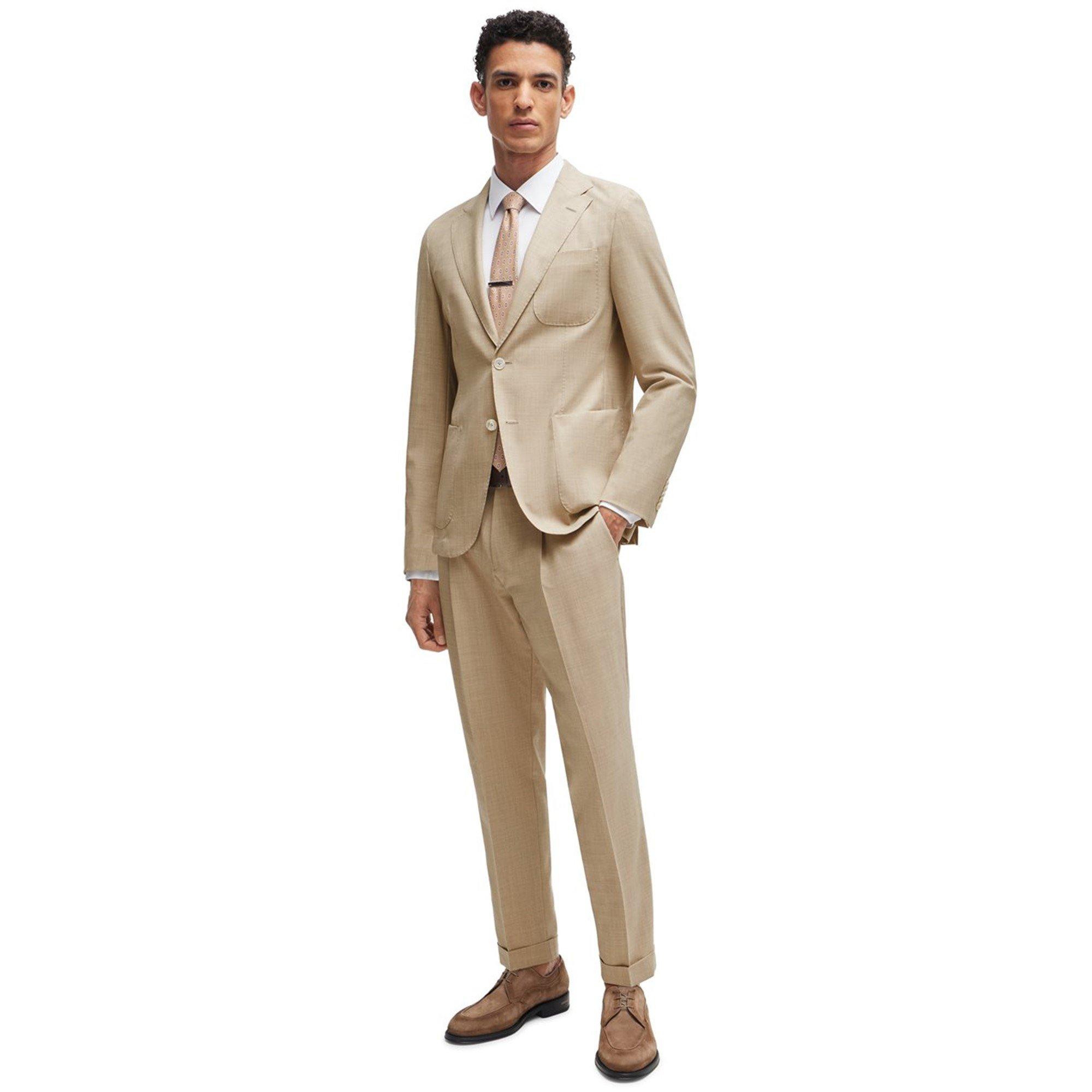 Light Beige 271 - Boss - Men's HBC LHeston 2 Pcs 242 Camel Suit - 6