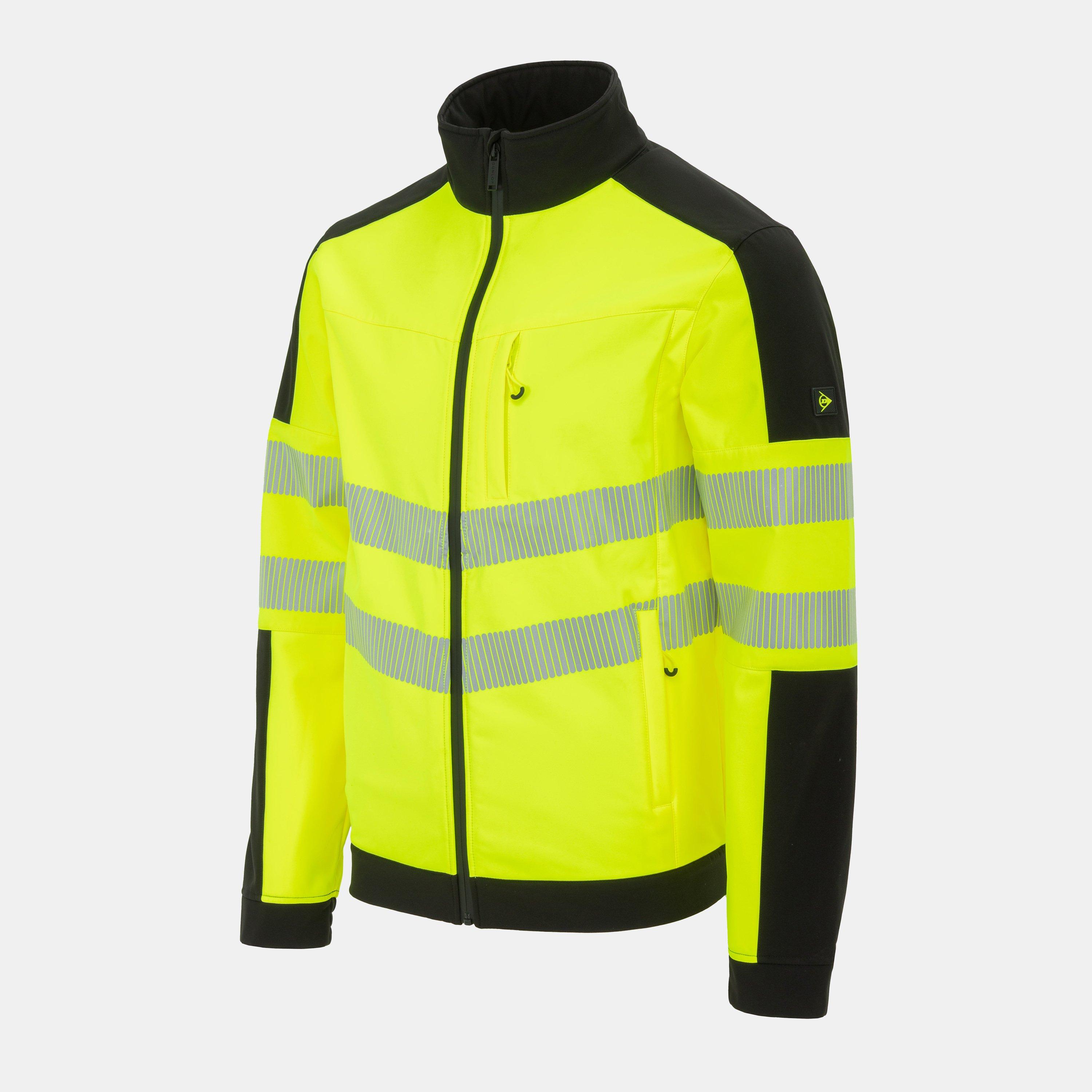 Gelb/Schwarz - Dunlop - Softshell Waterproof Wind-Resistant Reflective Hi-Vis Jacket - 3