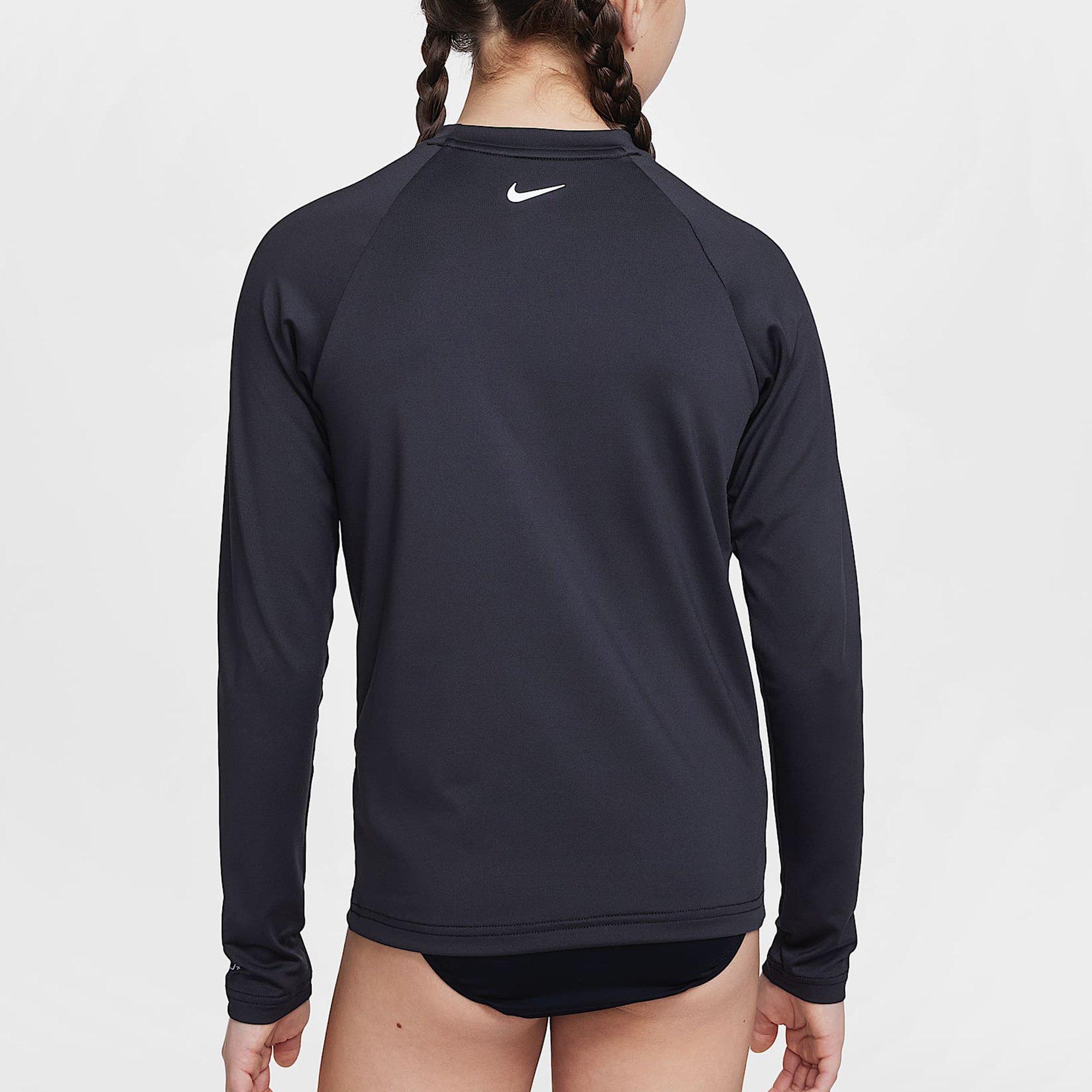 Black - Nike - Swim Junior Girls Dri-FIT Long-Sleeve Hydroguard - 2