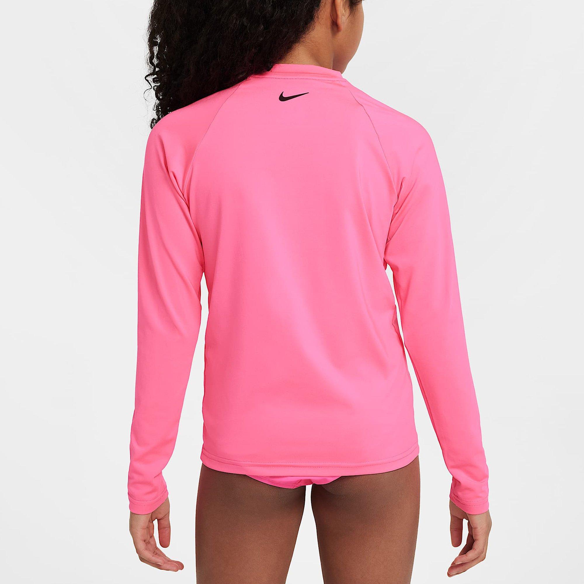 Hyper Pink - Nike - Swim Junior Girls Dri-FIT Long-Sleeve Hydroguard - 2