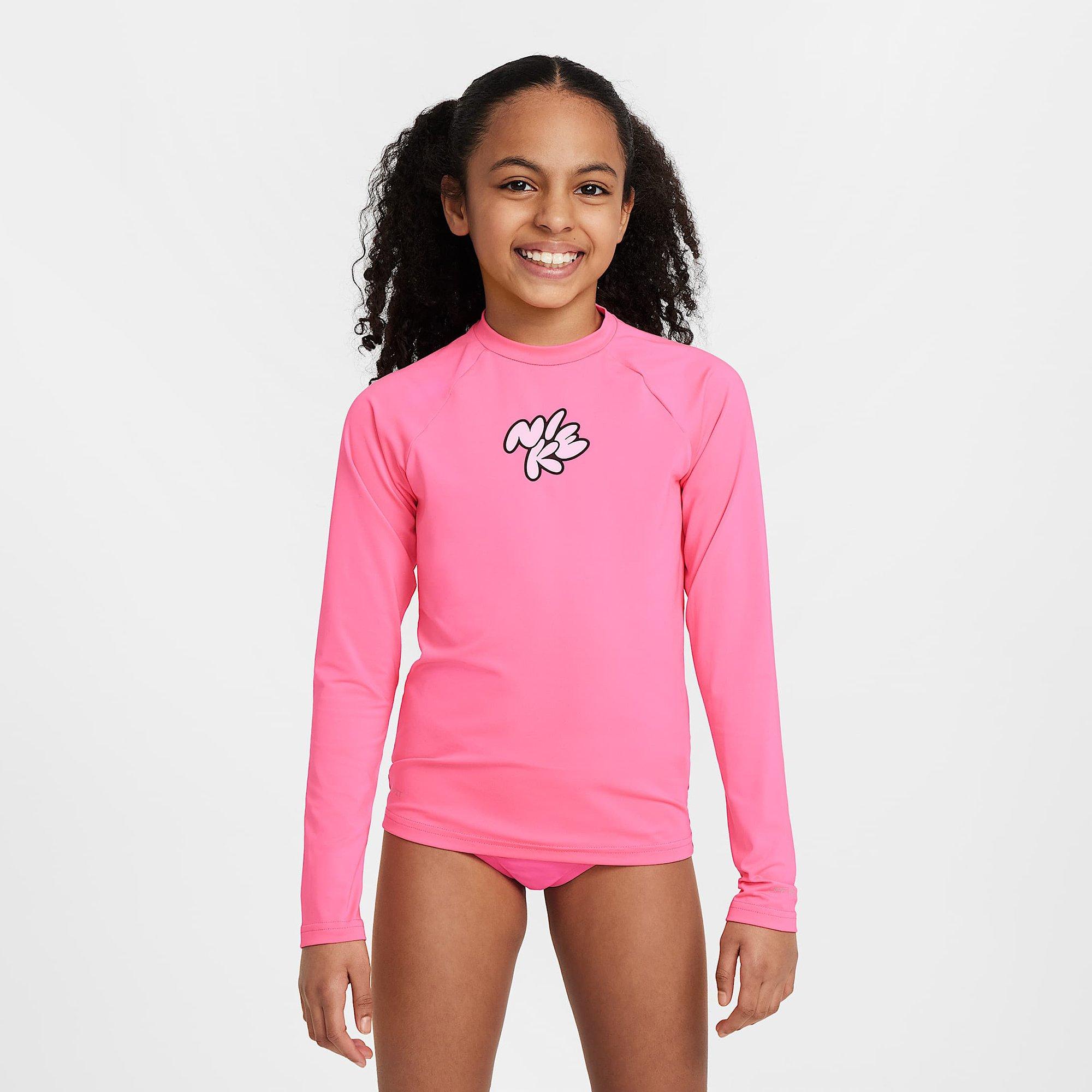 Hyper Pink - Nike - Swim Junior Girls Dri-FIT Long-Sleeve Hydroguard - 6