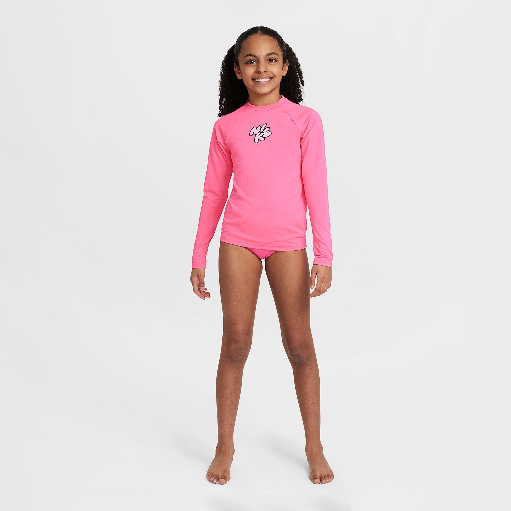 Hyper Pink - Nike - Swim Junior Girls Dri-FIT Long-Sleeve Hydroguard - 7
