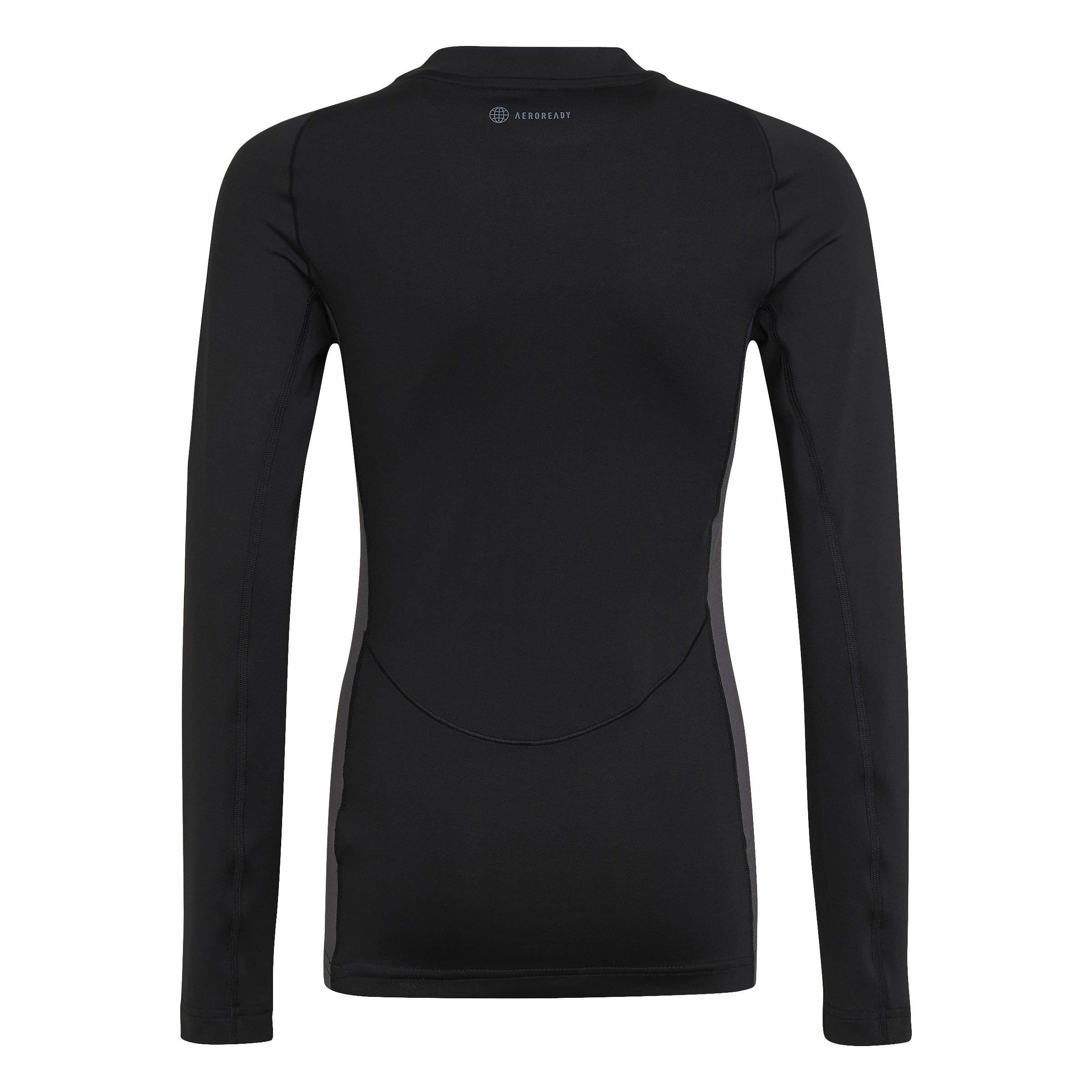 Negro/GrisSeis - adidas - Techfit Long Sleeve T-Shirt Juniors - 2