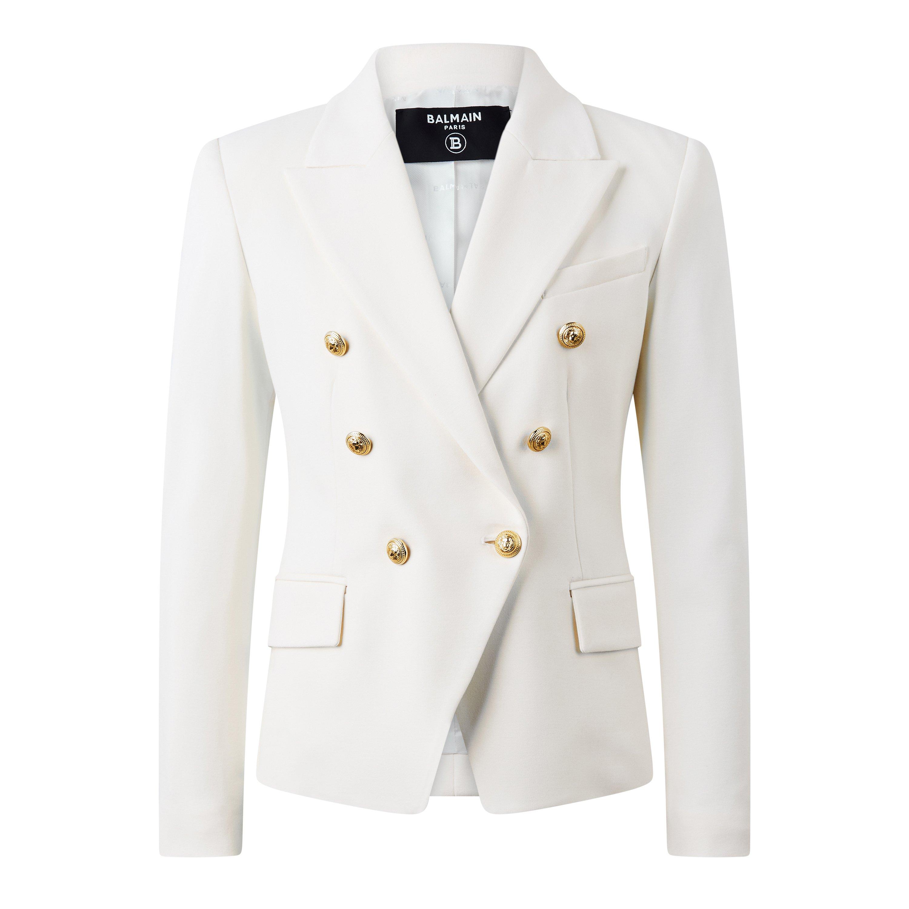 Balmain Kids' Structured Tailored Fit Blazer - ivory/gold - Size 10Y