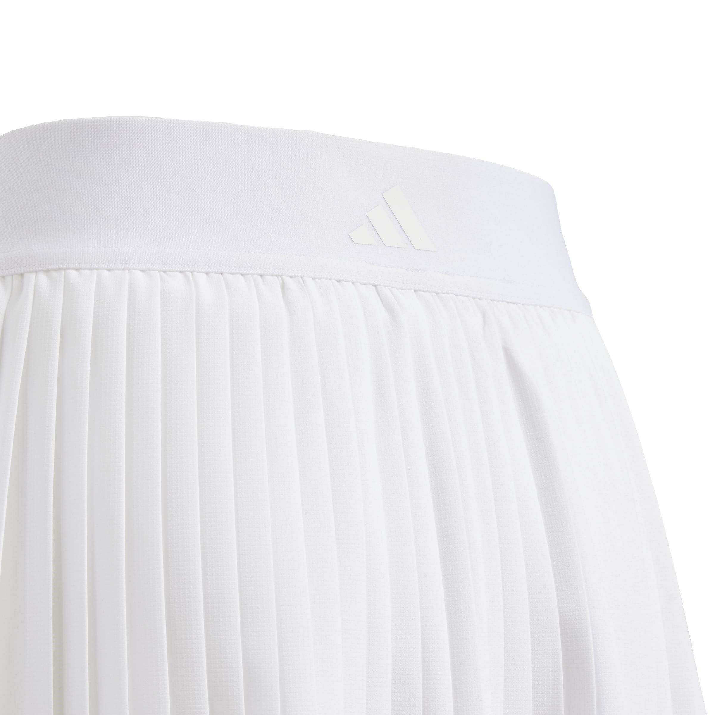 White - adidas - Kids' Club Pleat Performance Skorts - 3