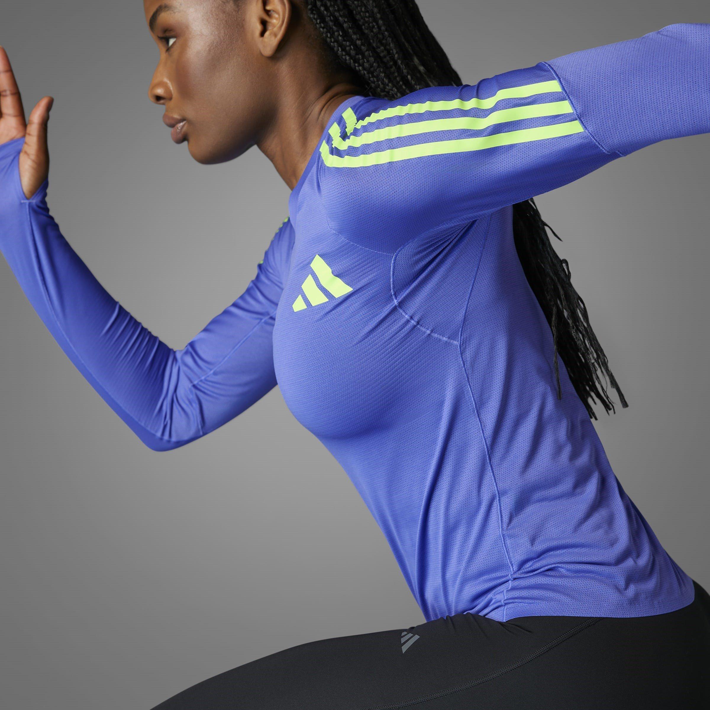 Kobaltblau - adidas - Adizero Promo Running Long Sleeve Top Womens - 14