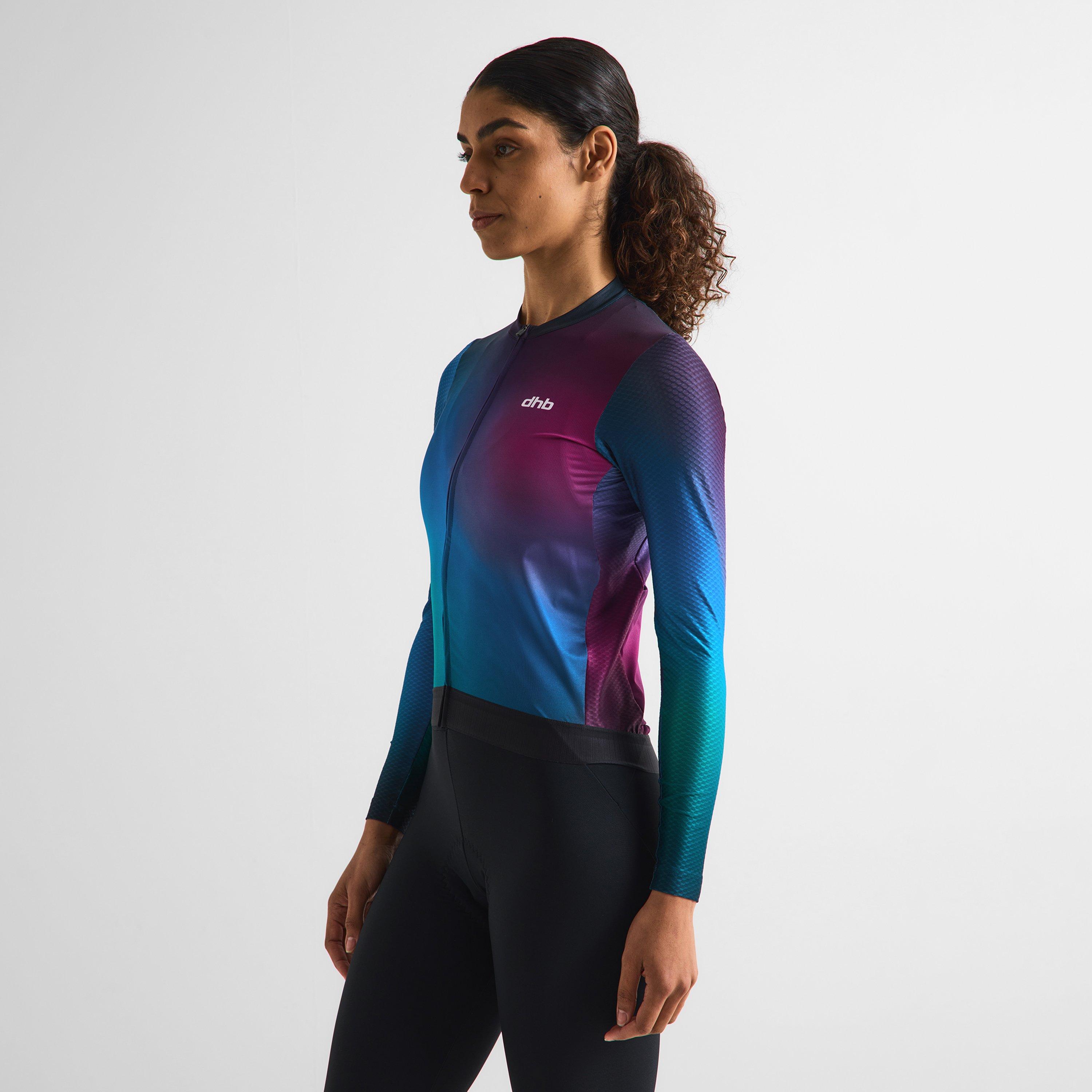 Purple Multi - Dhb - Dhb Aeron Long Sleeve Jersey 3.0 Unisex - 10