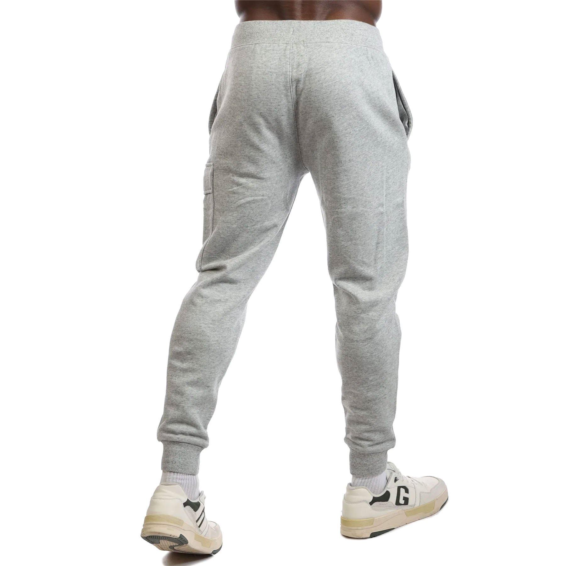 Grey - CP Company - Men's Diagonal Raised Fleece Lens Cargo Tracksuit Bottoms - 2