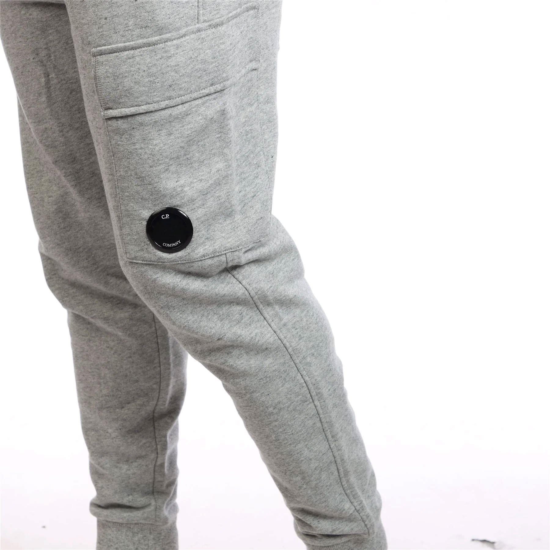 Grey - CP Company - Men's Diagonal Raised Fleece Lens Cargo Tracksuit Bottoms - 3