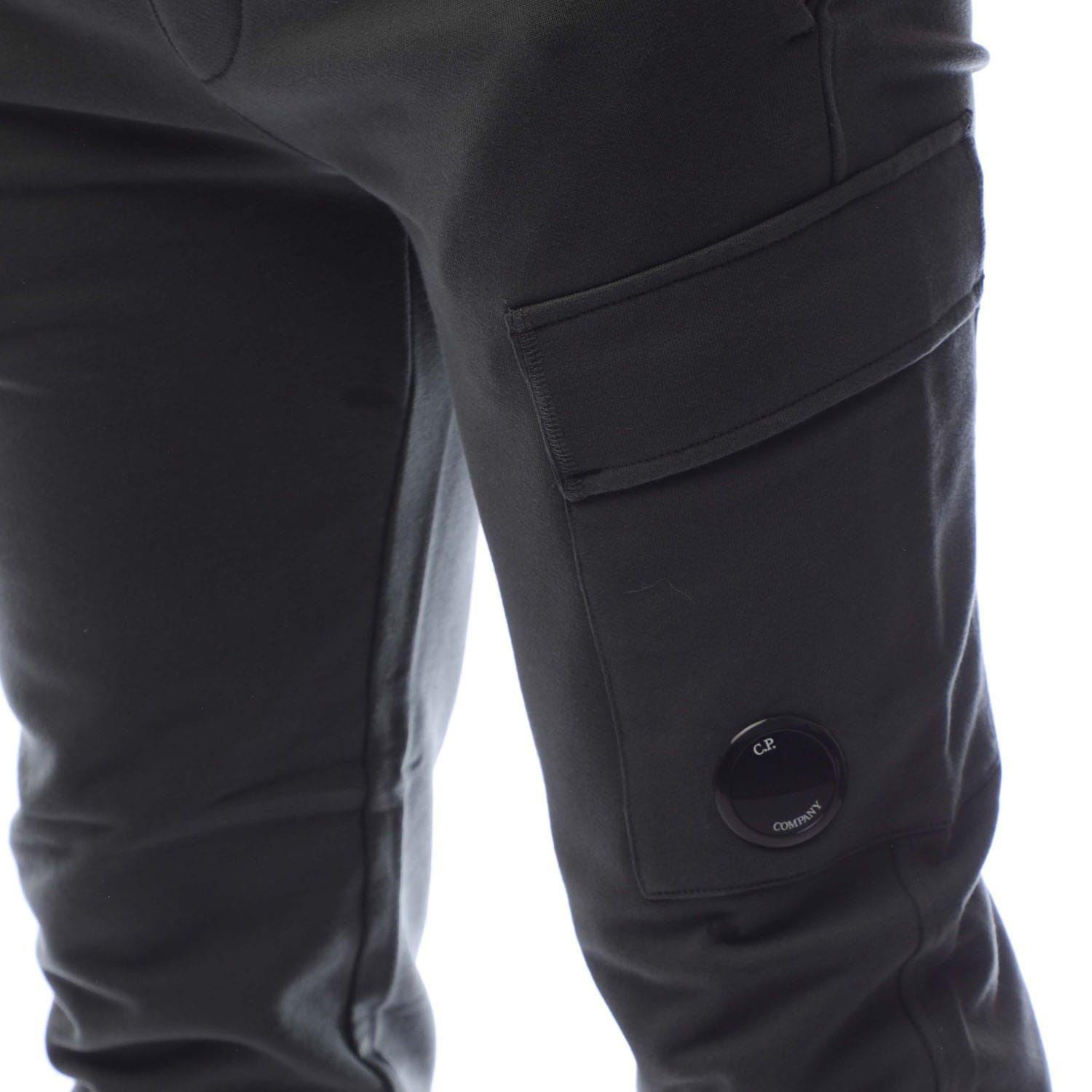 Grey - CP Company - Men's Diagonal Raised Fleece Lens Tracksuit Bottoms - 3