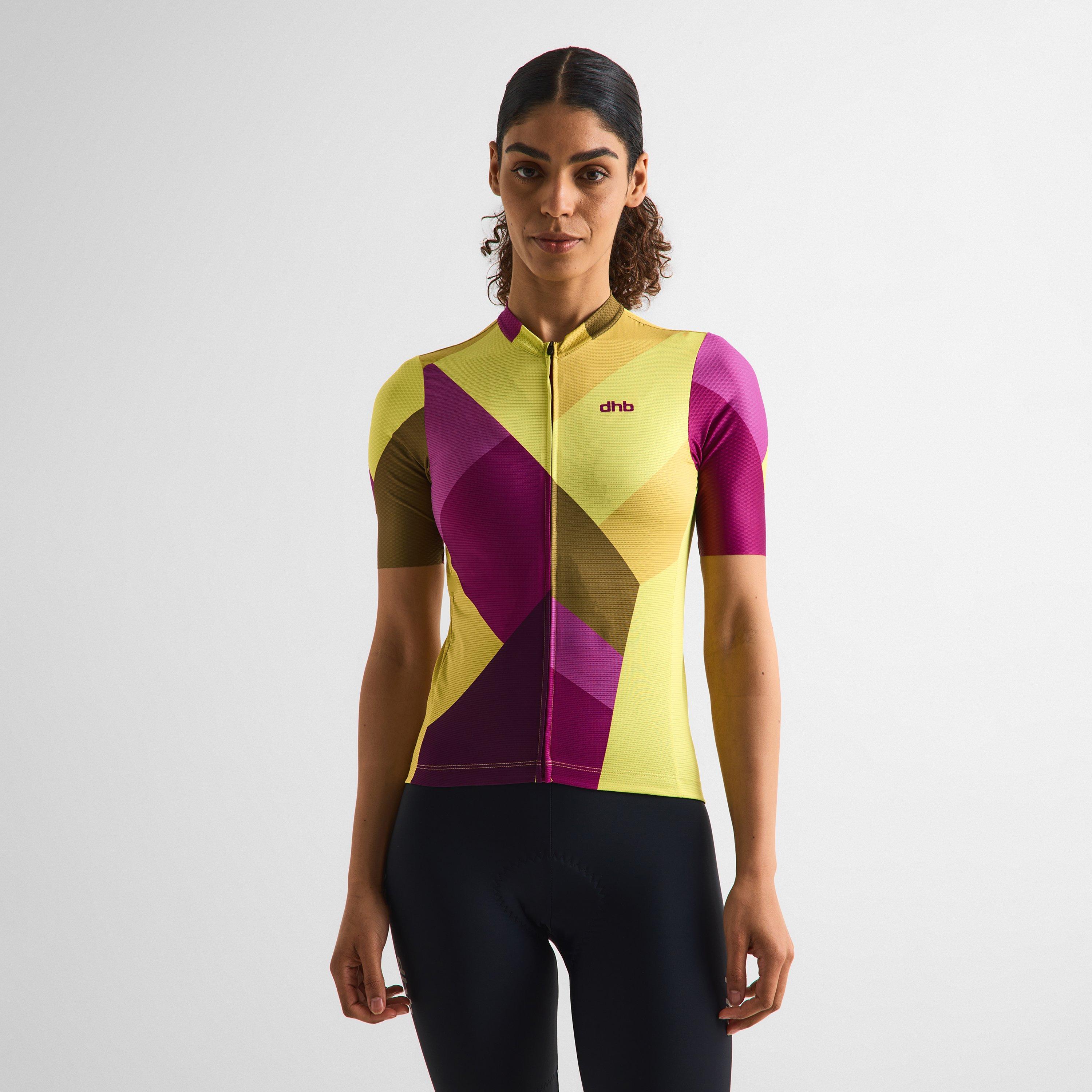 Žuto/Ljubičasto - Dhb - Dhb Blok Short Sleeve Jersey 3.0 Unisex - 4