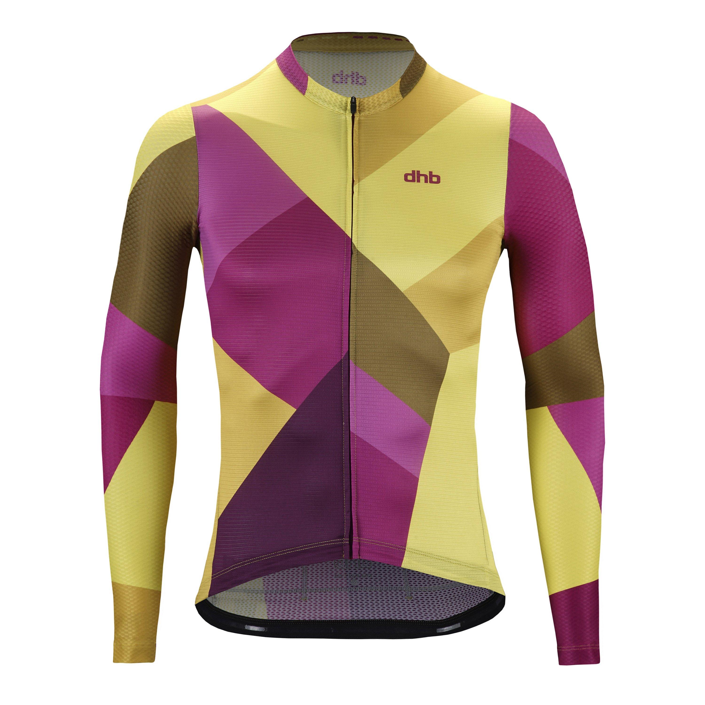 Dhb  Blok Long Sleeve Jersey 3.0 - Yellow/Purple - Large