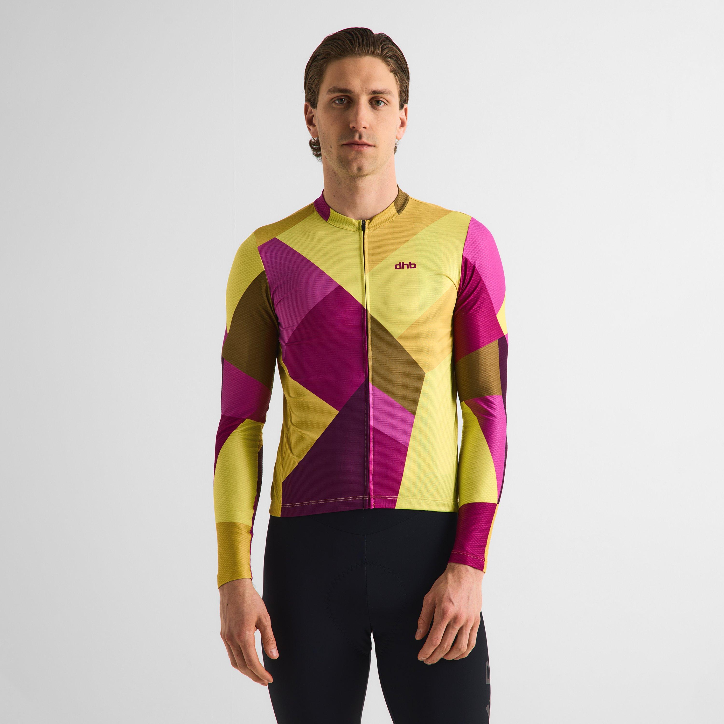 Yellow/Purple - Dhb - Dhb Blok Long Sleeve Jersey 3.0 Unisex - 3