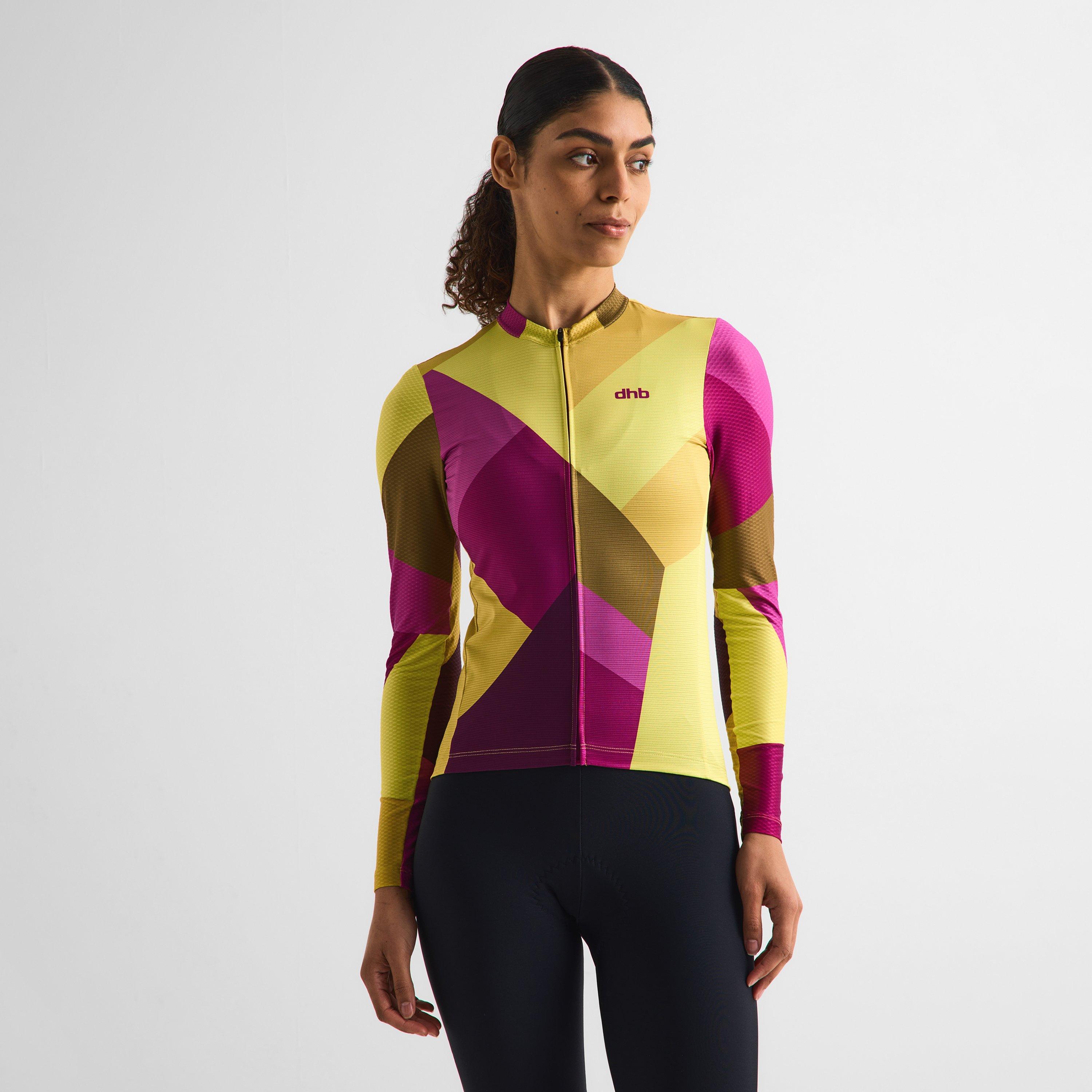 Yellow/Purple - Dhb - Dhb Blok Long Sleeve Jersey 3.0 Unisex - 4