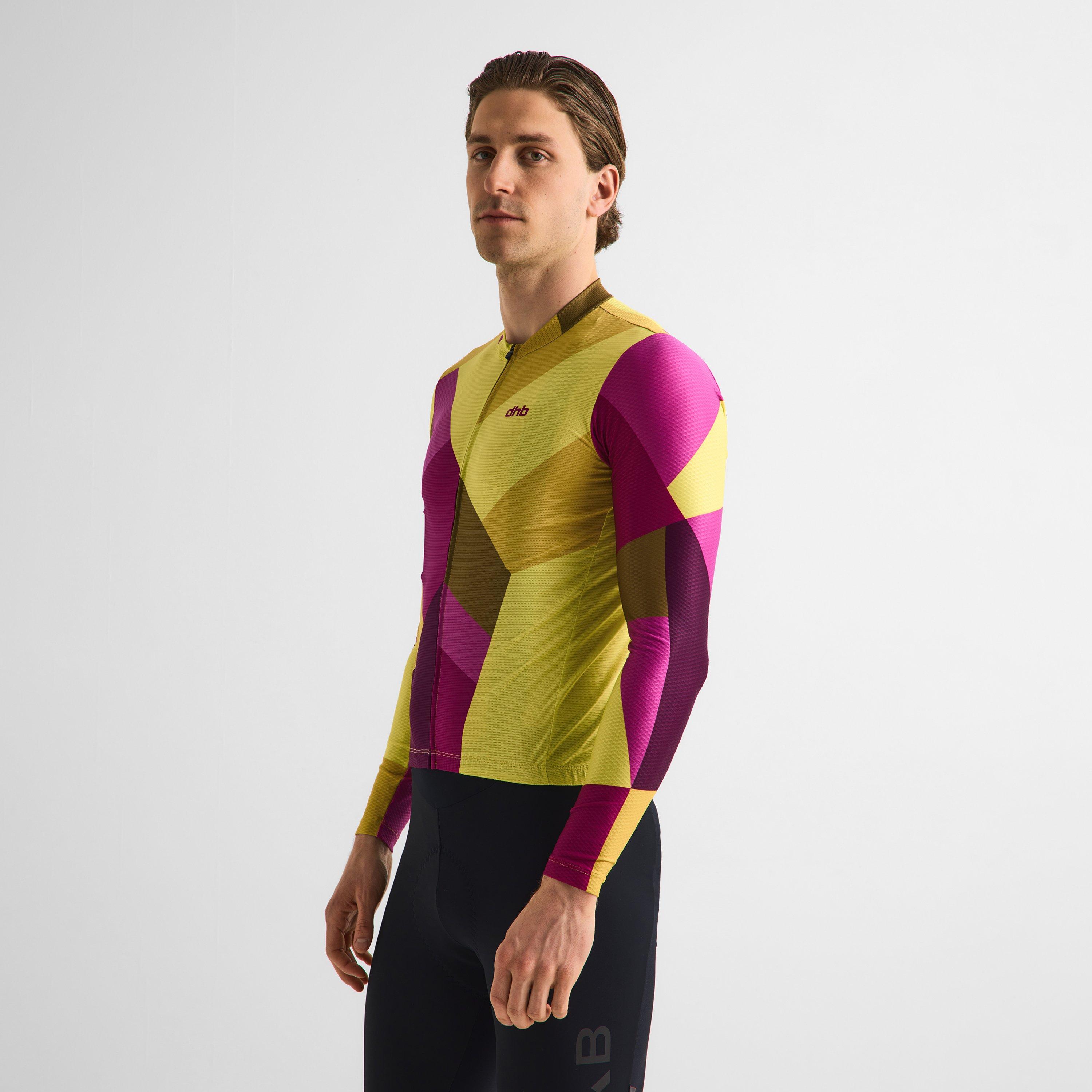 Yellow/Purple - Dhb - Dhb Blok Long Sleeve Jersey 3.0 Unisex - 8