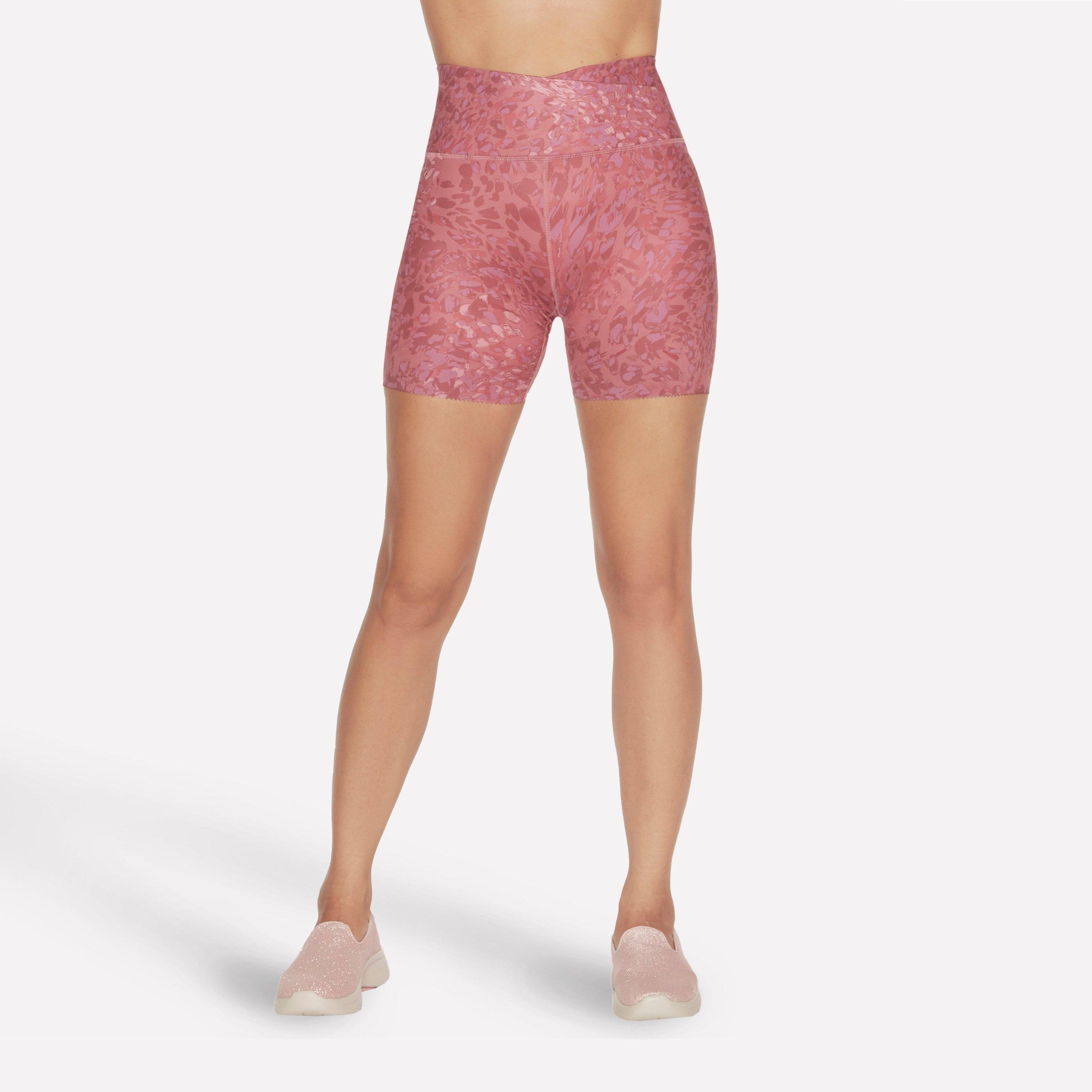 Mauve/Purple - Skechers - Women's Gosculpt Leopard Road Shorts - 1