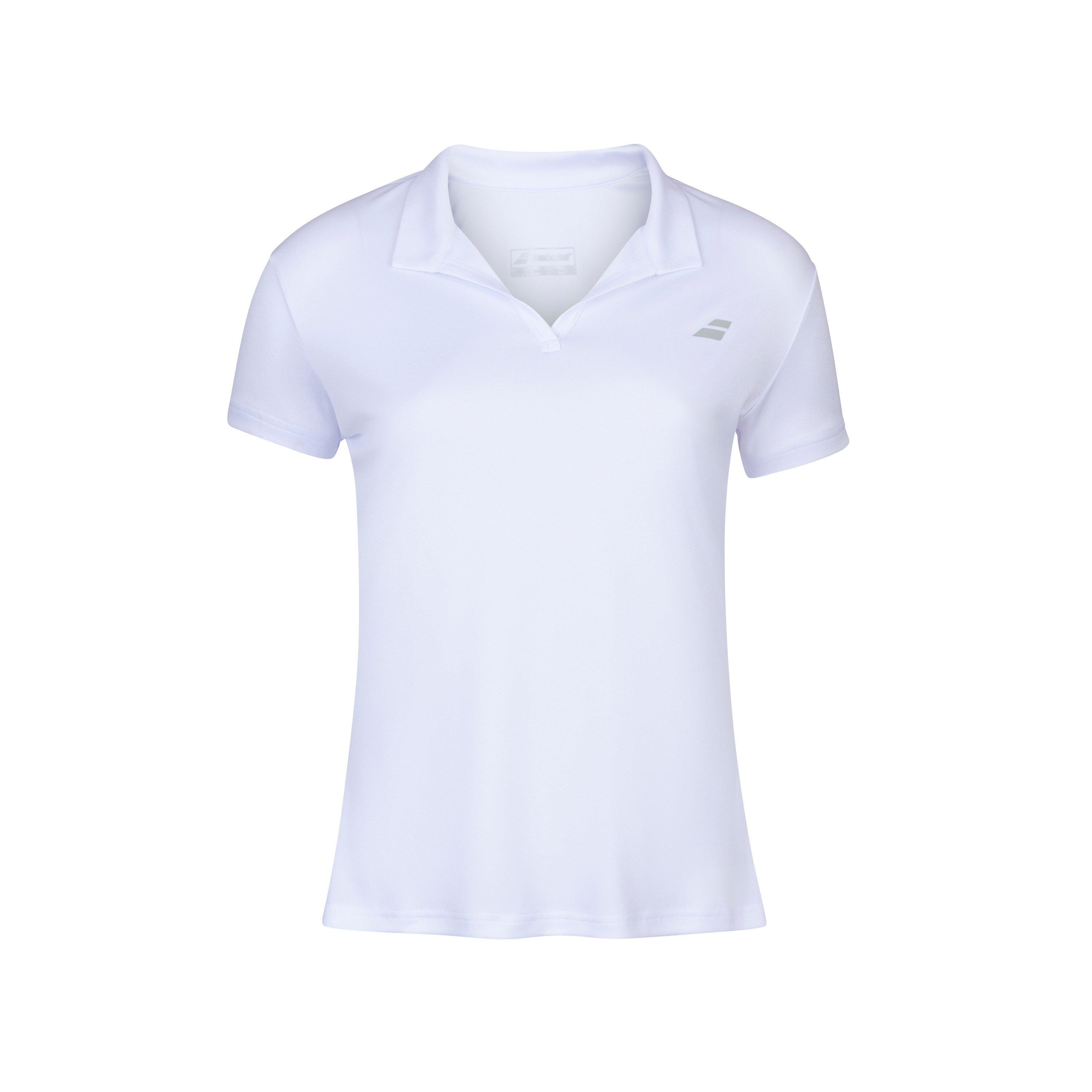 Babolat Girls Kids' Short-Sleeve Performance Polo Shirt - White - 6-8 Yrs