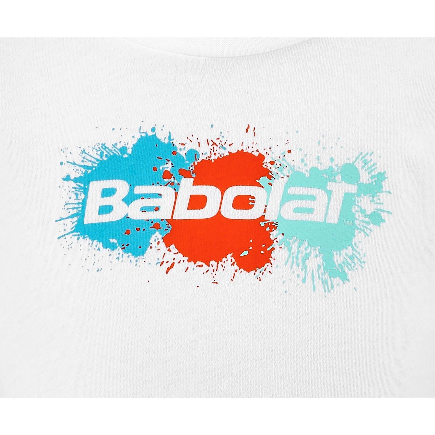 Branco - Babolat - Exercise Cotton Short-Sleeve Performance T-Shirt - 3