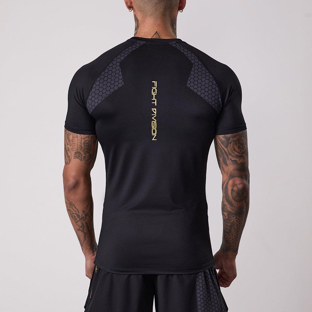 Zwart - Gym King - Short Sleeve Rash Guard Top Adults - 2