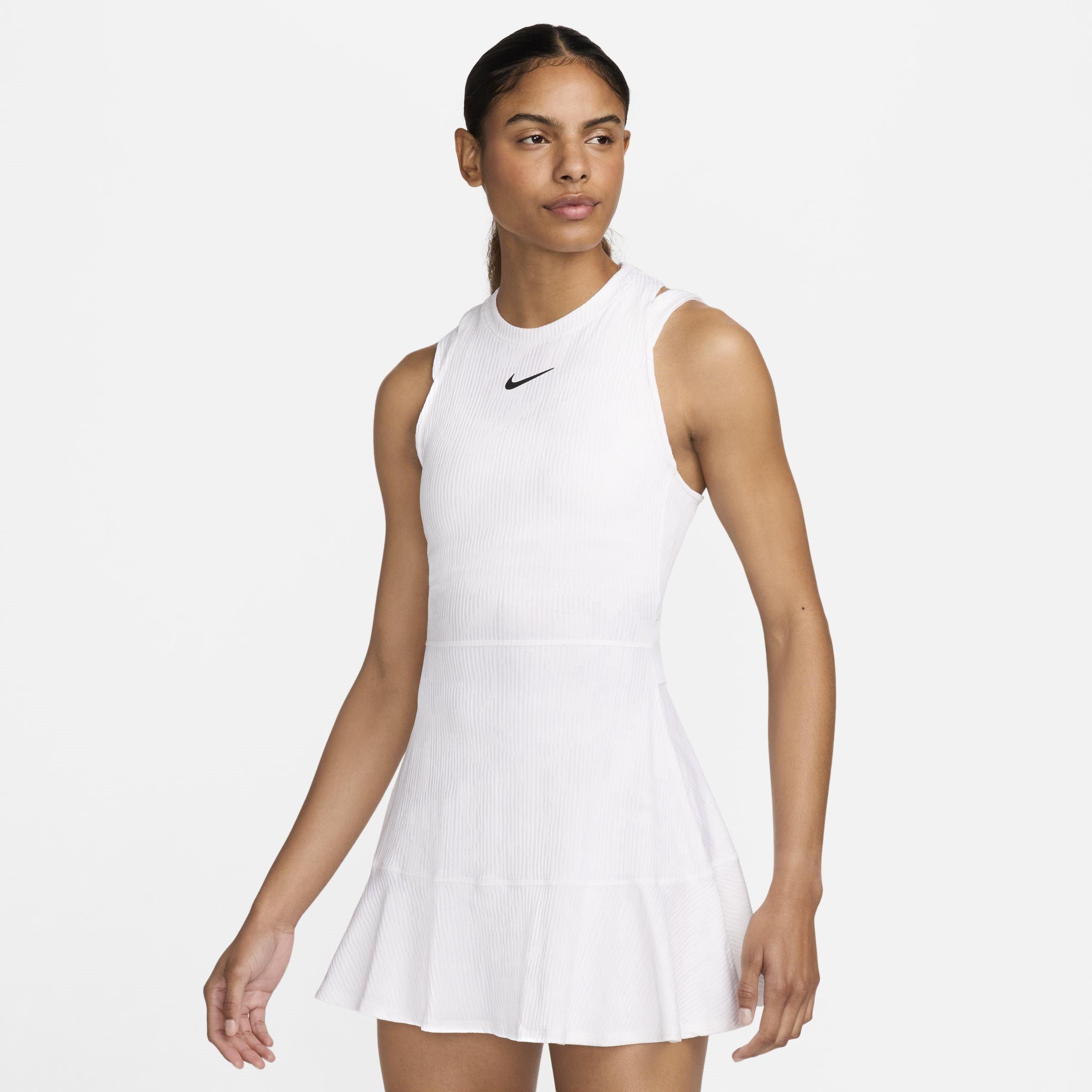 White/Gold - Nike - NikeCourt Slam Women's Dri-FIT Tennis Dress - 1