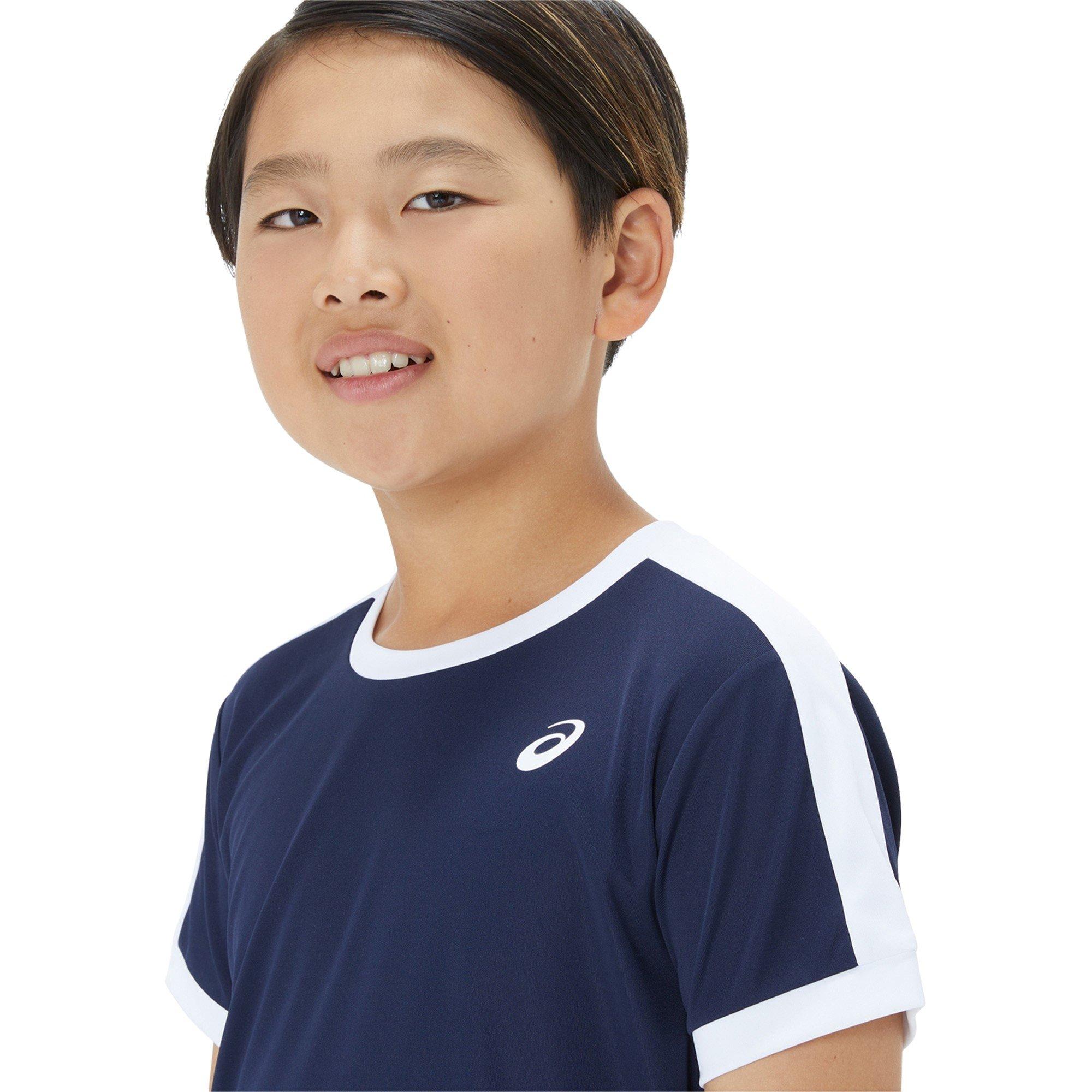 Midnight/Br Wht - Asics - Short Sleeve T-Shirt Juniors - 4