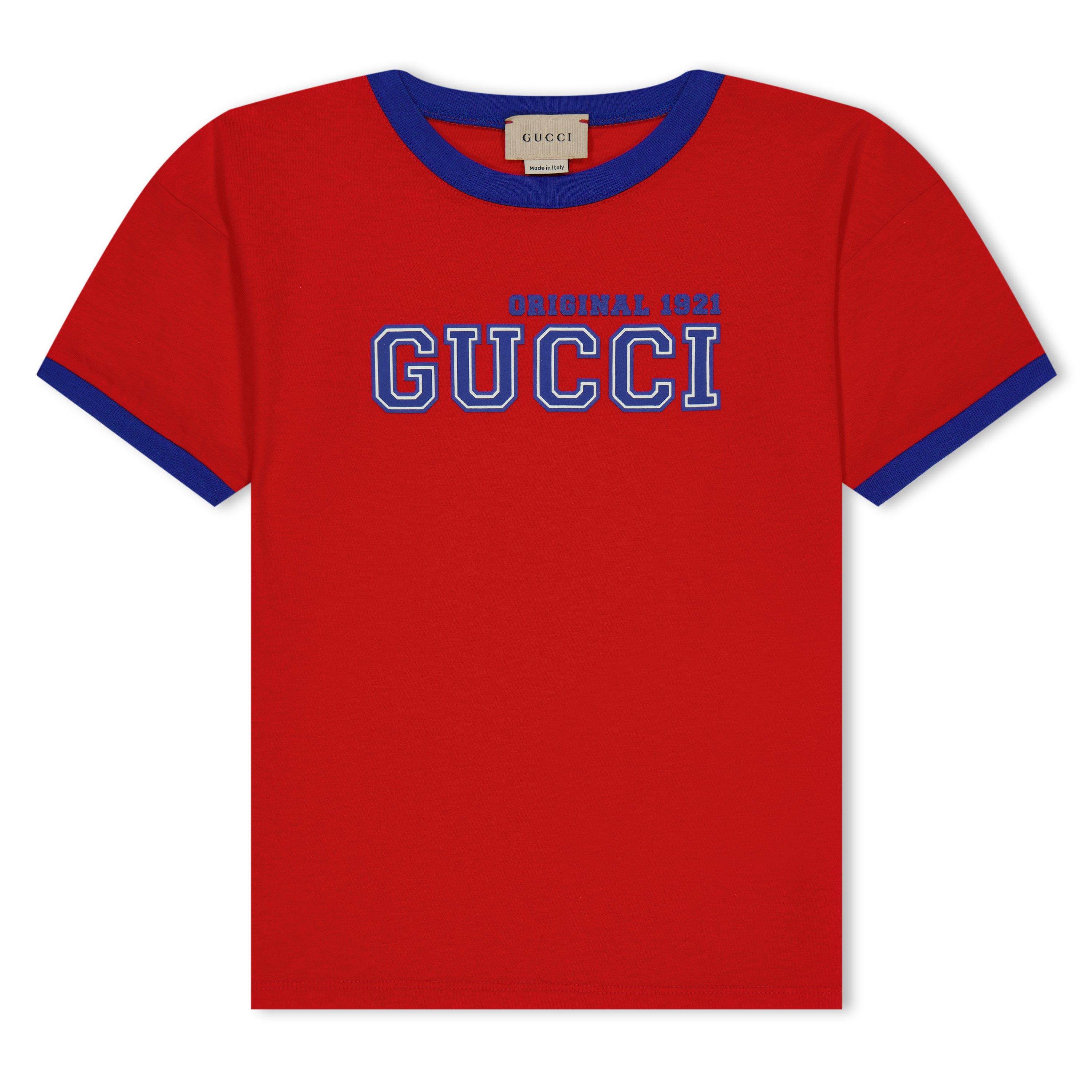GUCCI 赤 ロゴ Tシャツ キッズ 10y - メルカリ