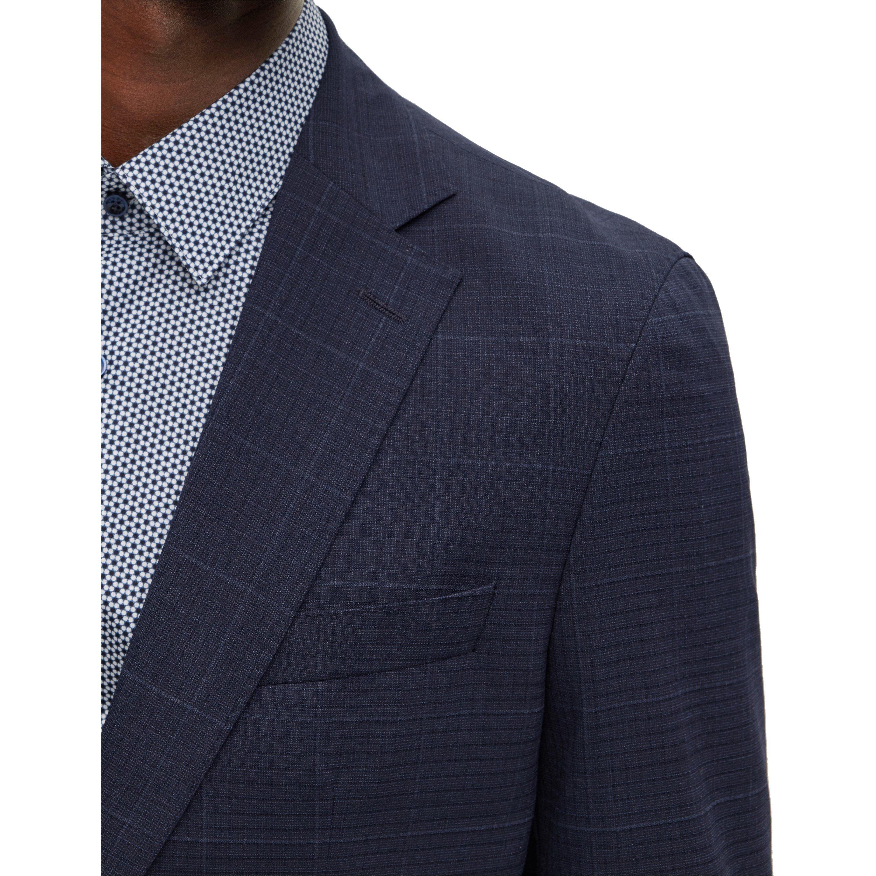 Dark Blue - Boss - Men's Cheque 2-Piece Suit - 3