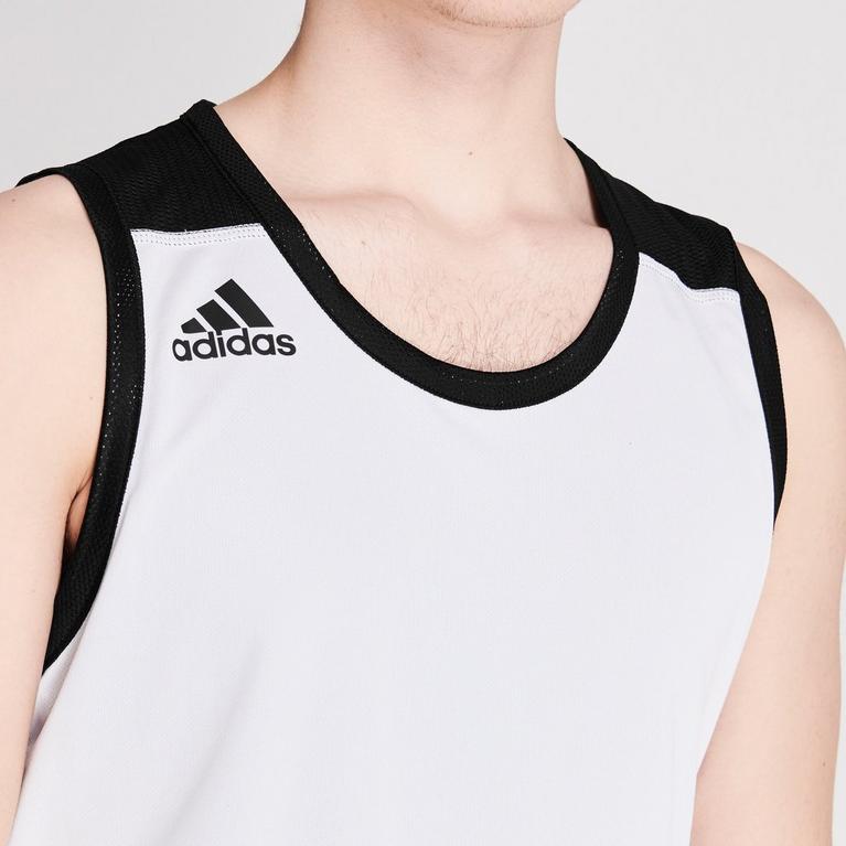 Black/White - adidas - Reversible Basketball Tank Top - 5