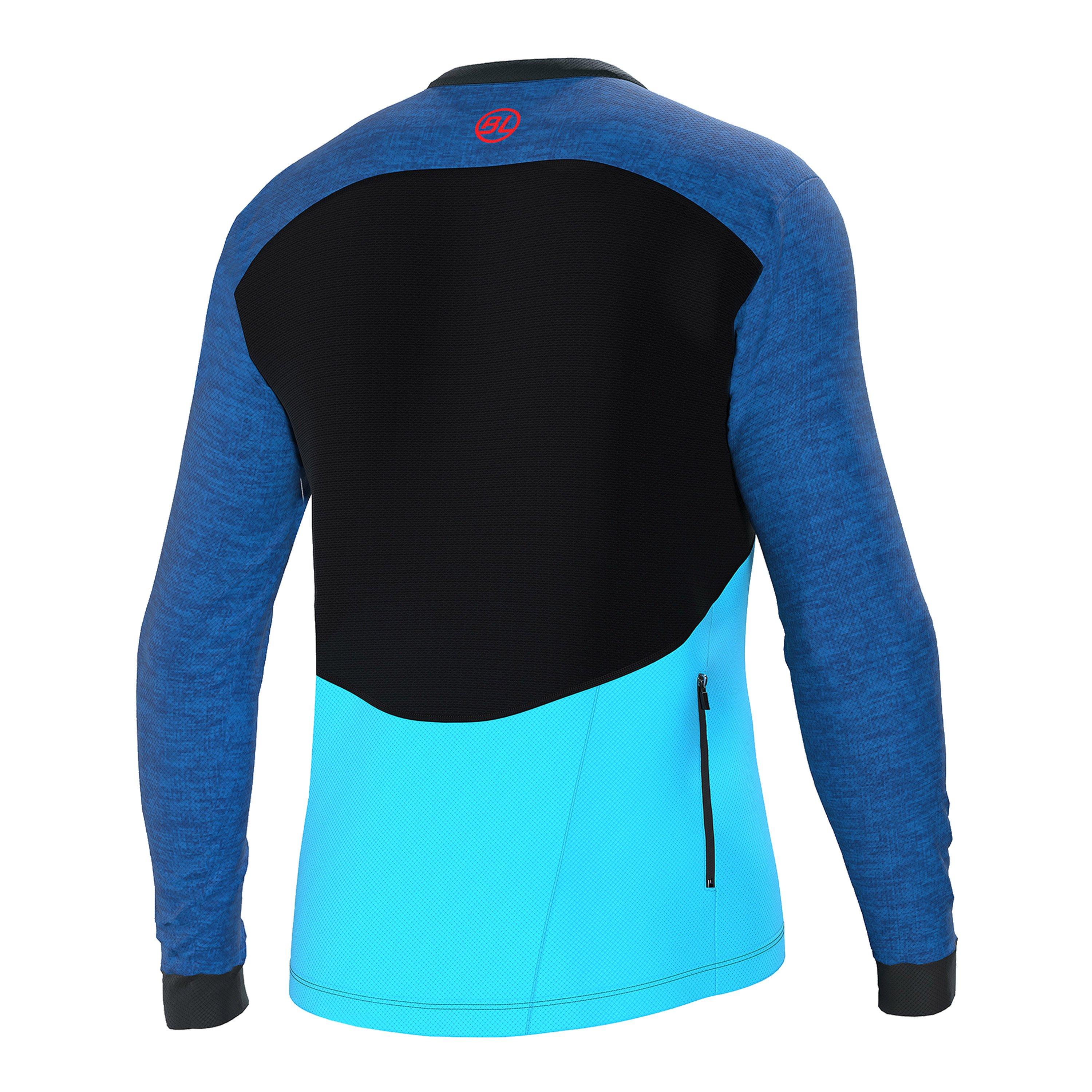 Blue - Bicycle Line - Mens AGORDO Loose Fit Long Sleeve Cycling Jersey - 2