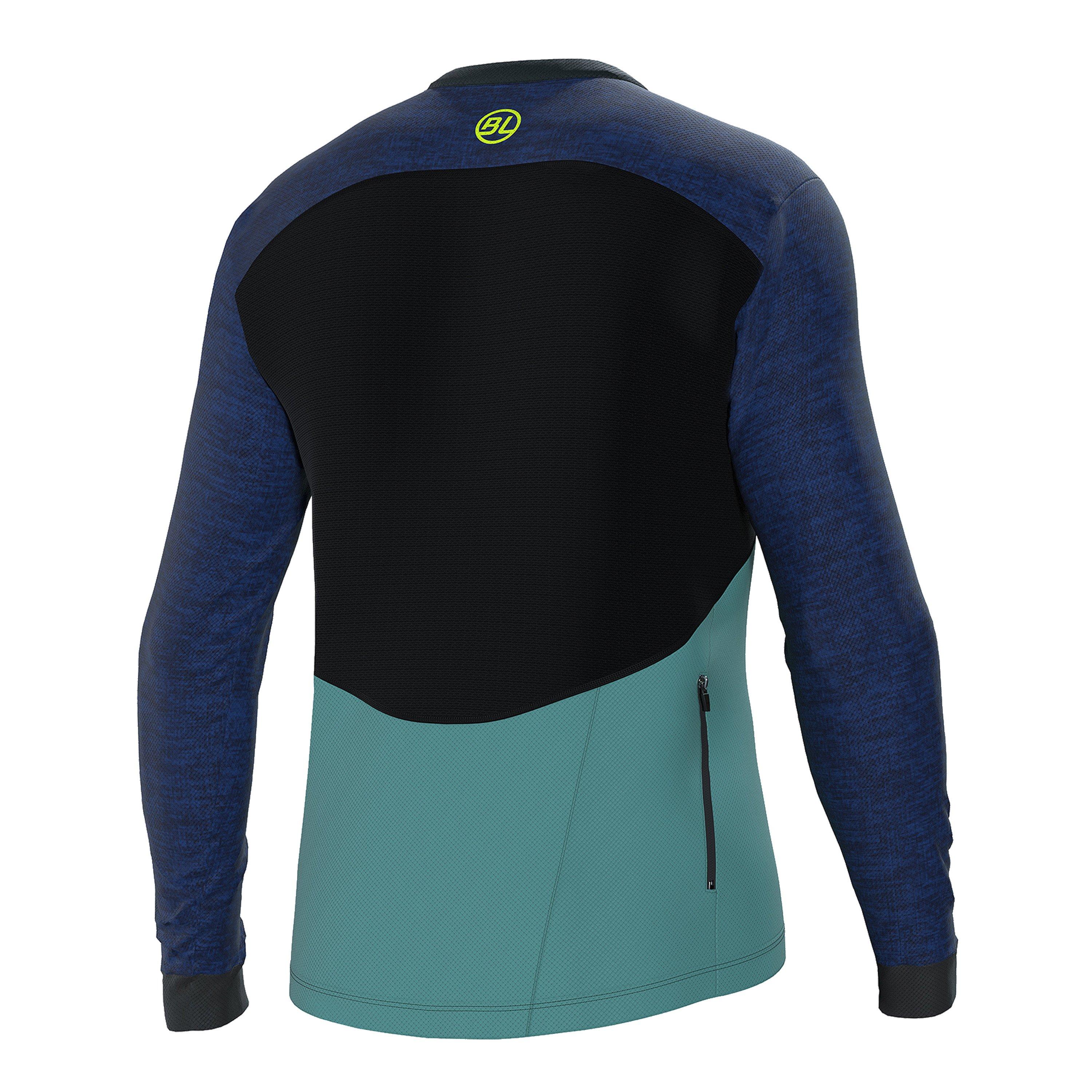 Dark Green - Bicycle Line - Mens AGORDO Loose Fit Long Sleeve Cycling Jersey - 2