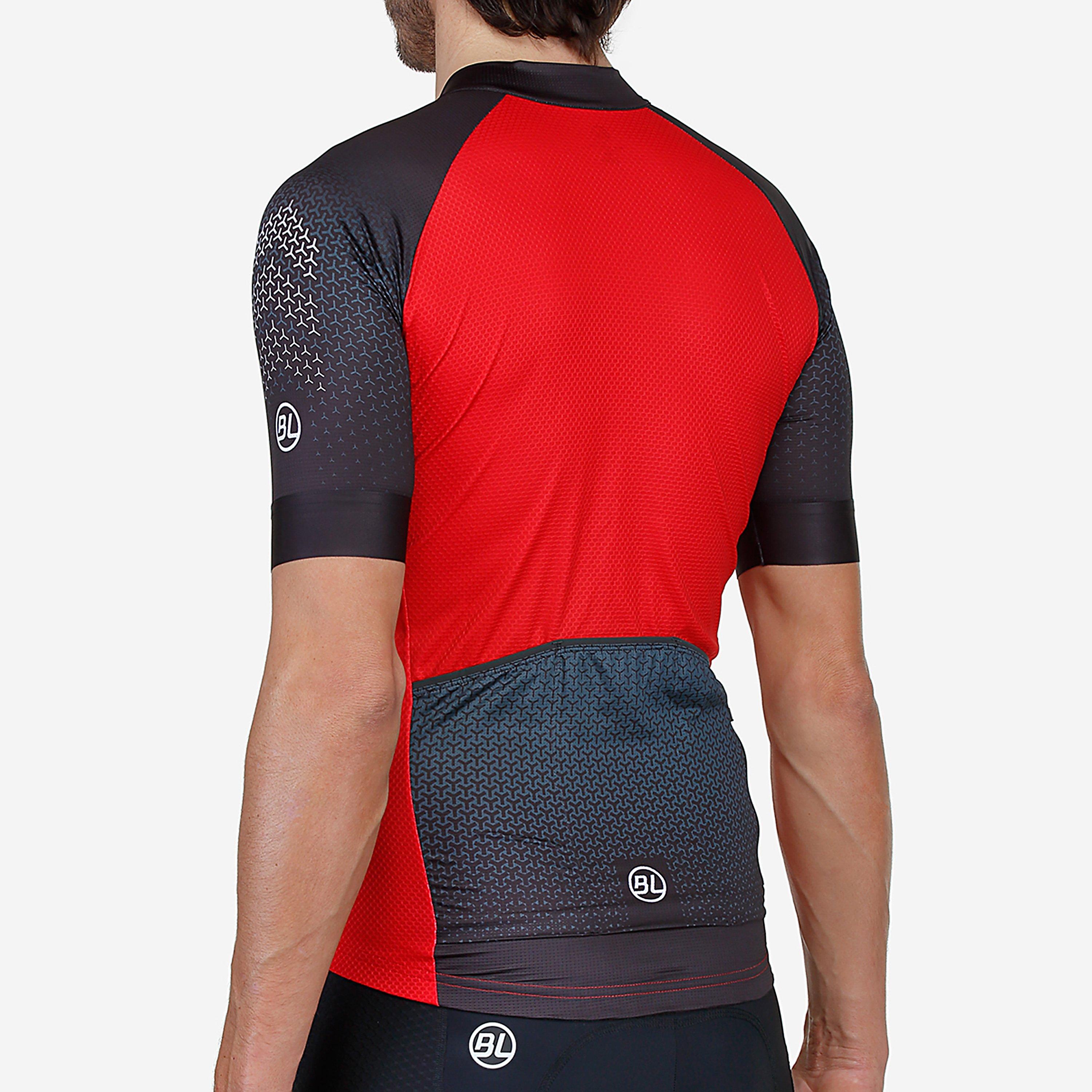 Red - Bicycle Line - Men's Biella UPF 30+ Short Sleeve Cycling Jersey - 4