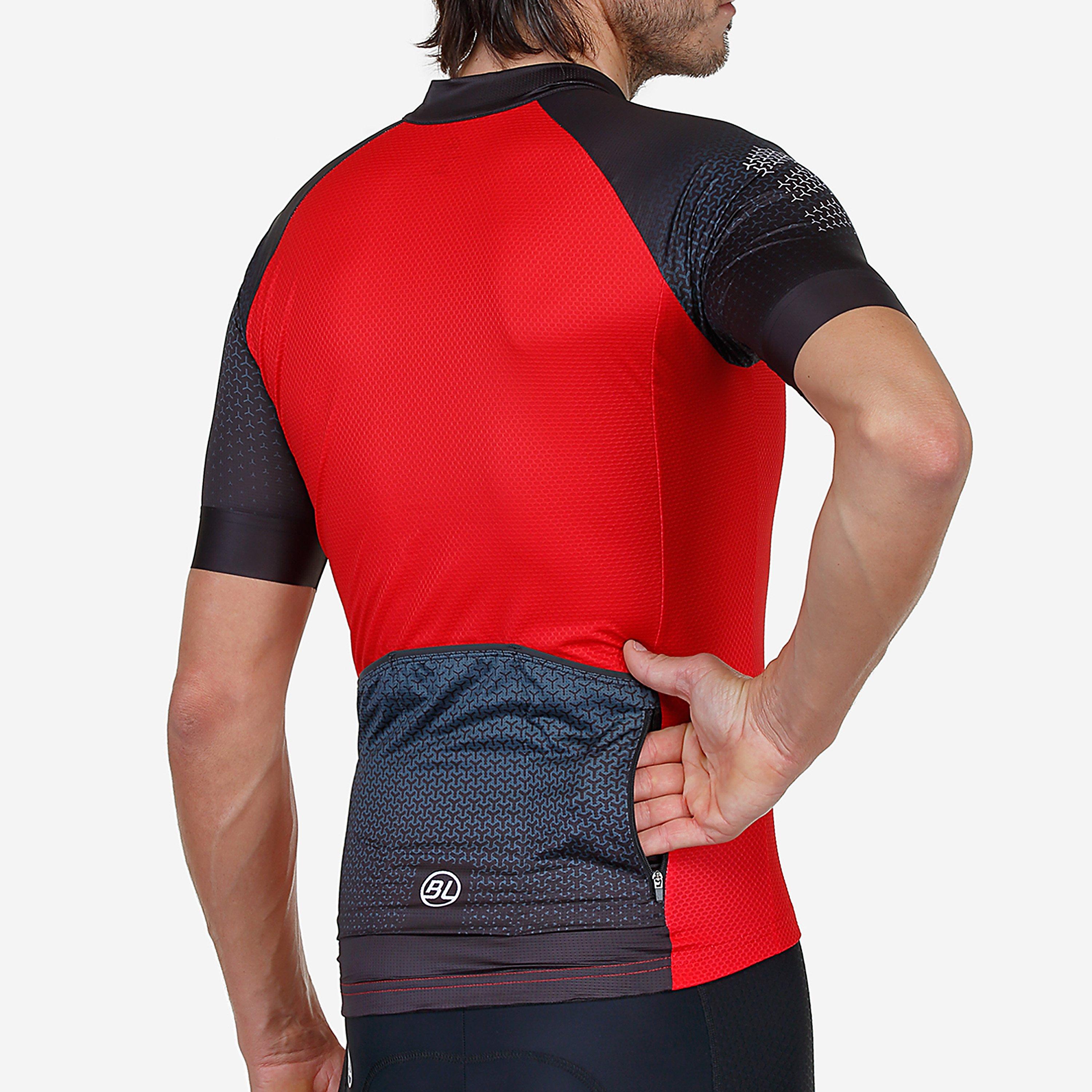 Red - Bicycle Line - Men's Biella UPF 30+ Short Sleeve Cycling Jersey - 5