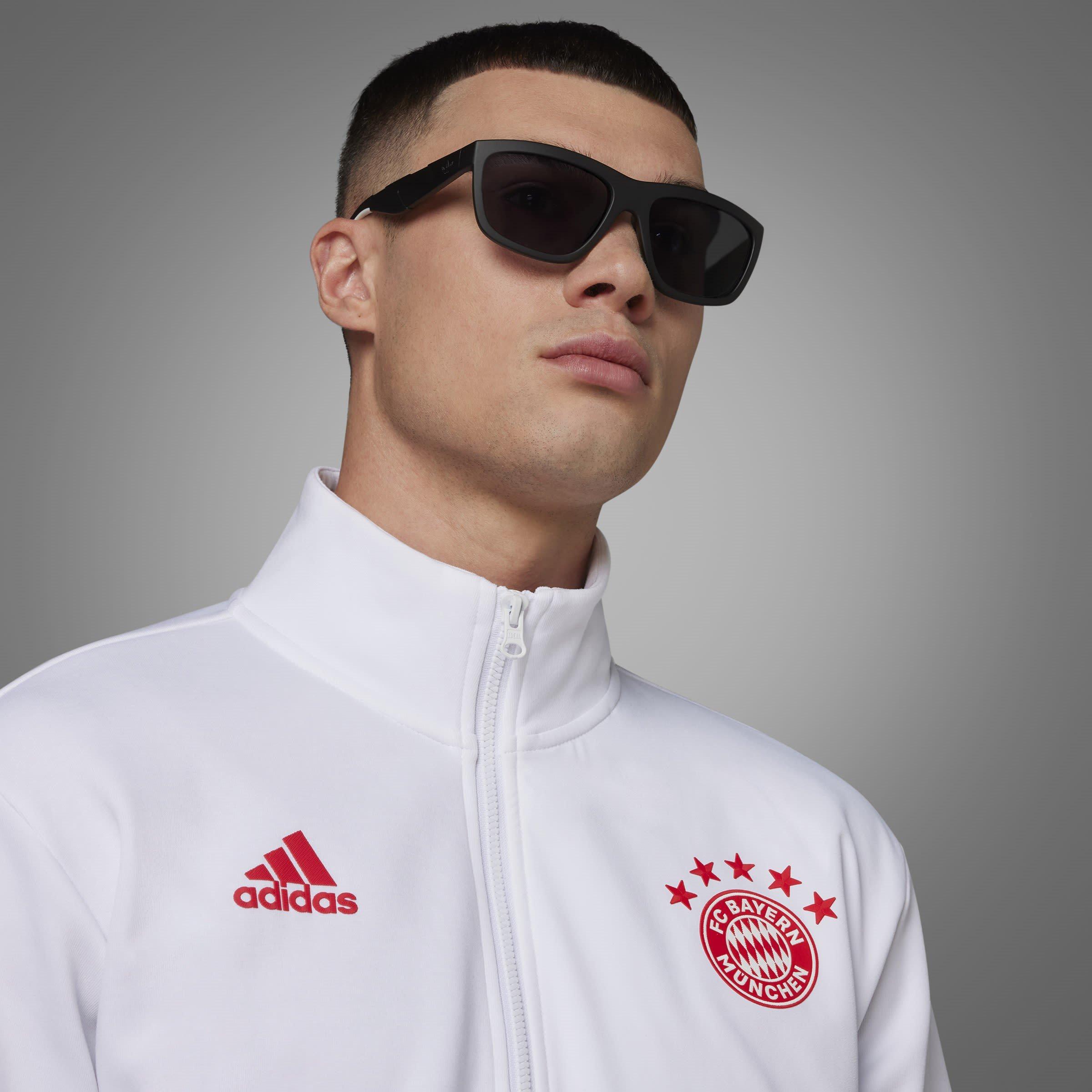 White - adidas - Bayern Munich Anthem Jacket Tracksuit 2022 2023 Top Mens - 15