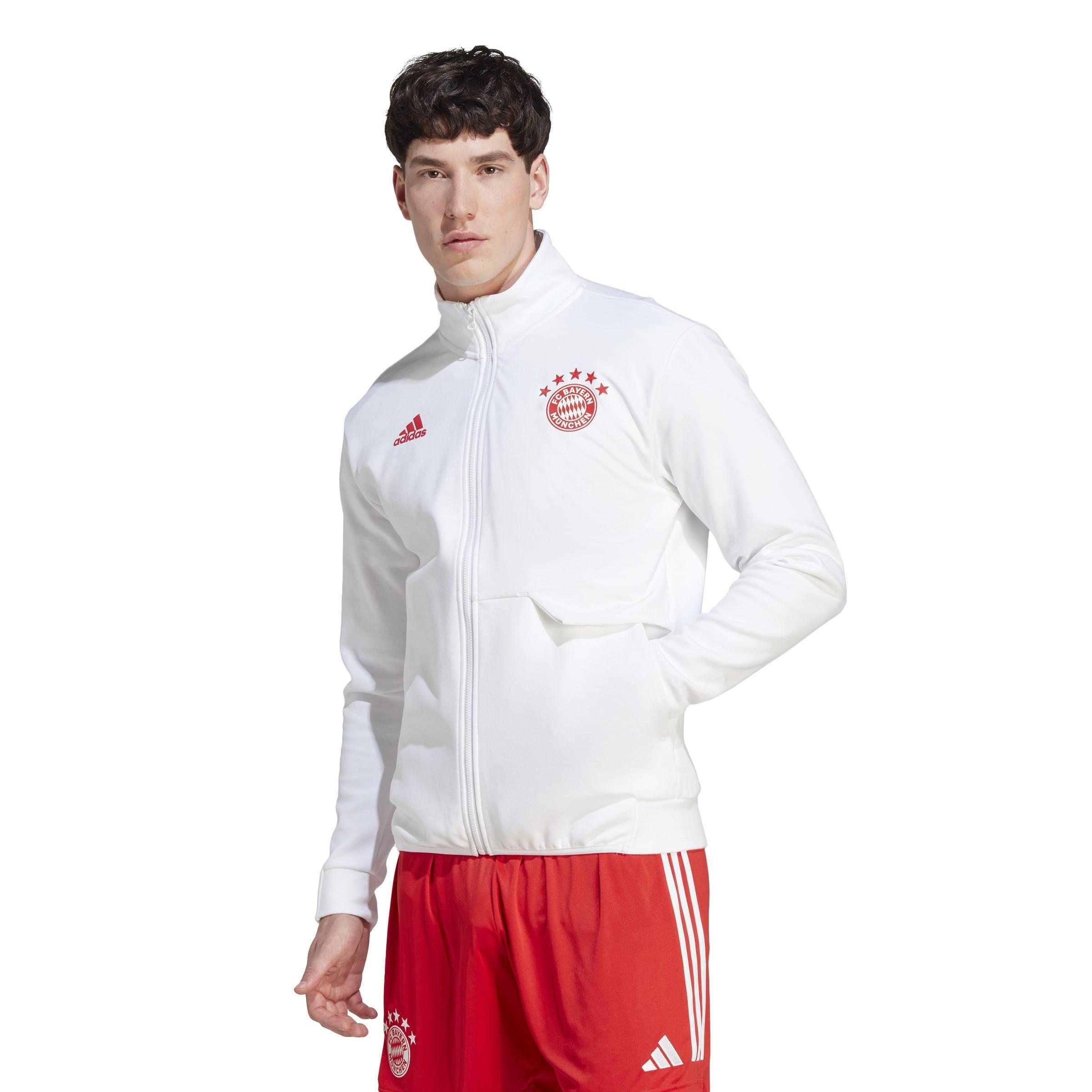 White - adidas - Bayern Munich Anthem Jacket Tracksuit 2022 2023 Top Mens - 4