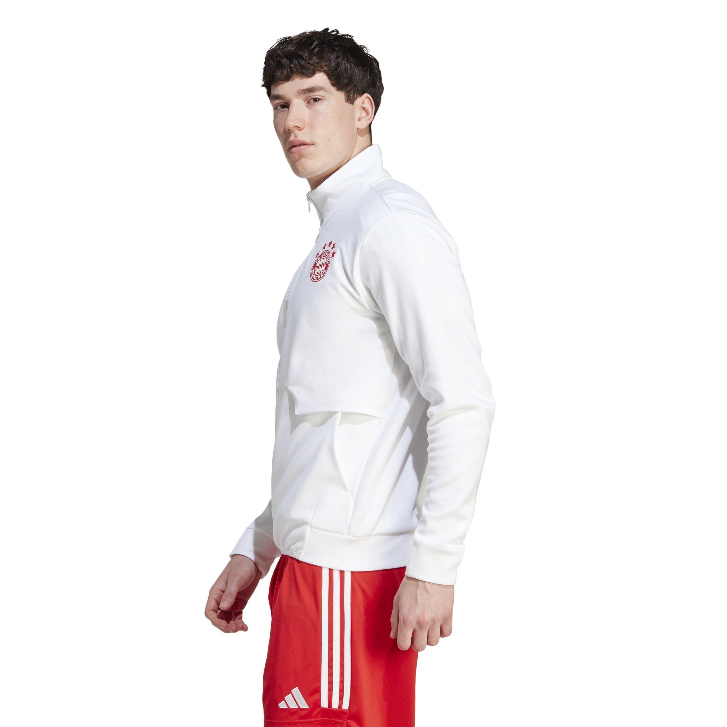 White - adidas - Bayern Munich Anthem Jacket Tracksuit 2022 2023 Top Mens - 7