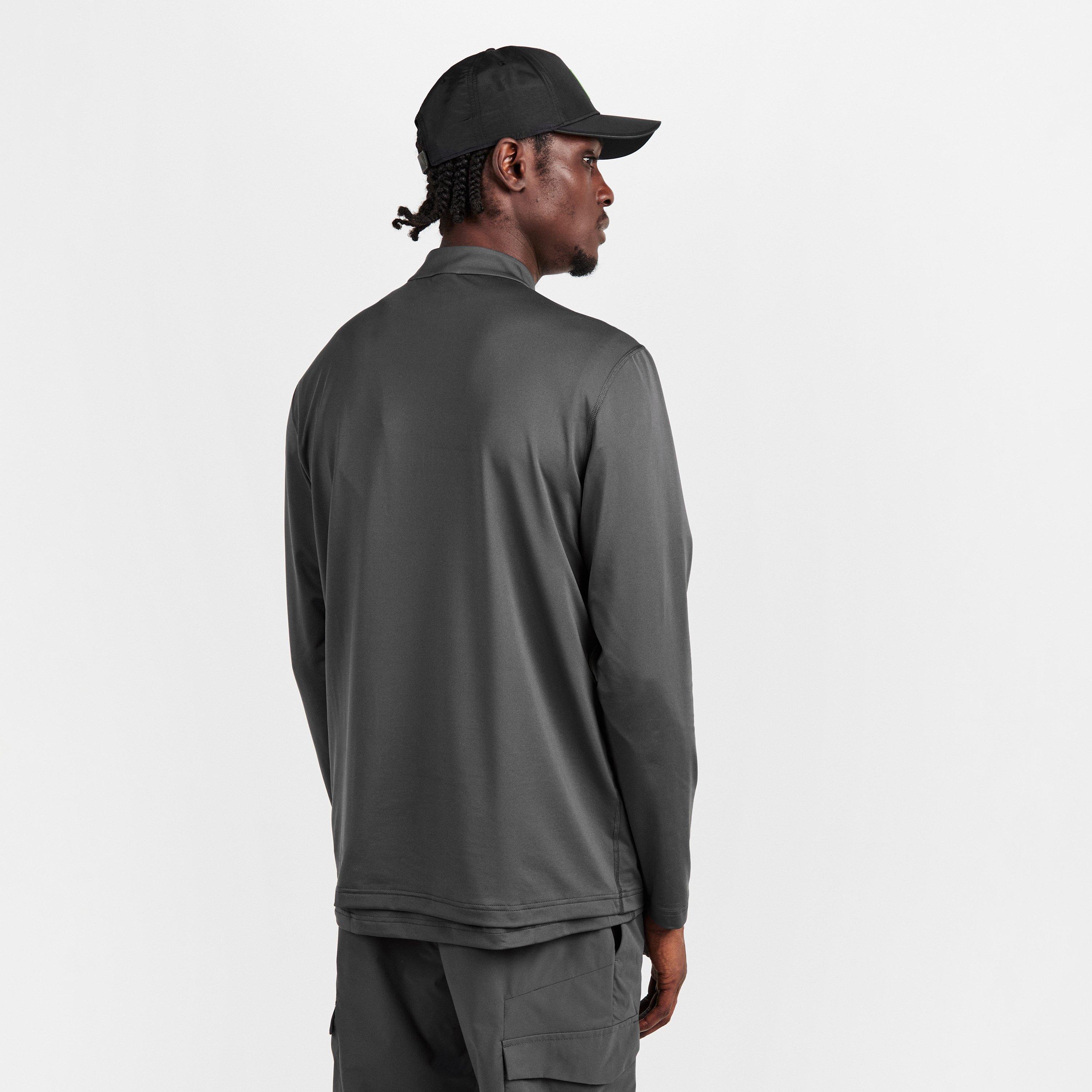 Grey - Boss - Men's  Green 1/4 Zip Performance Tracksuit Top - 4