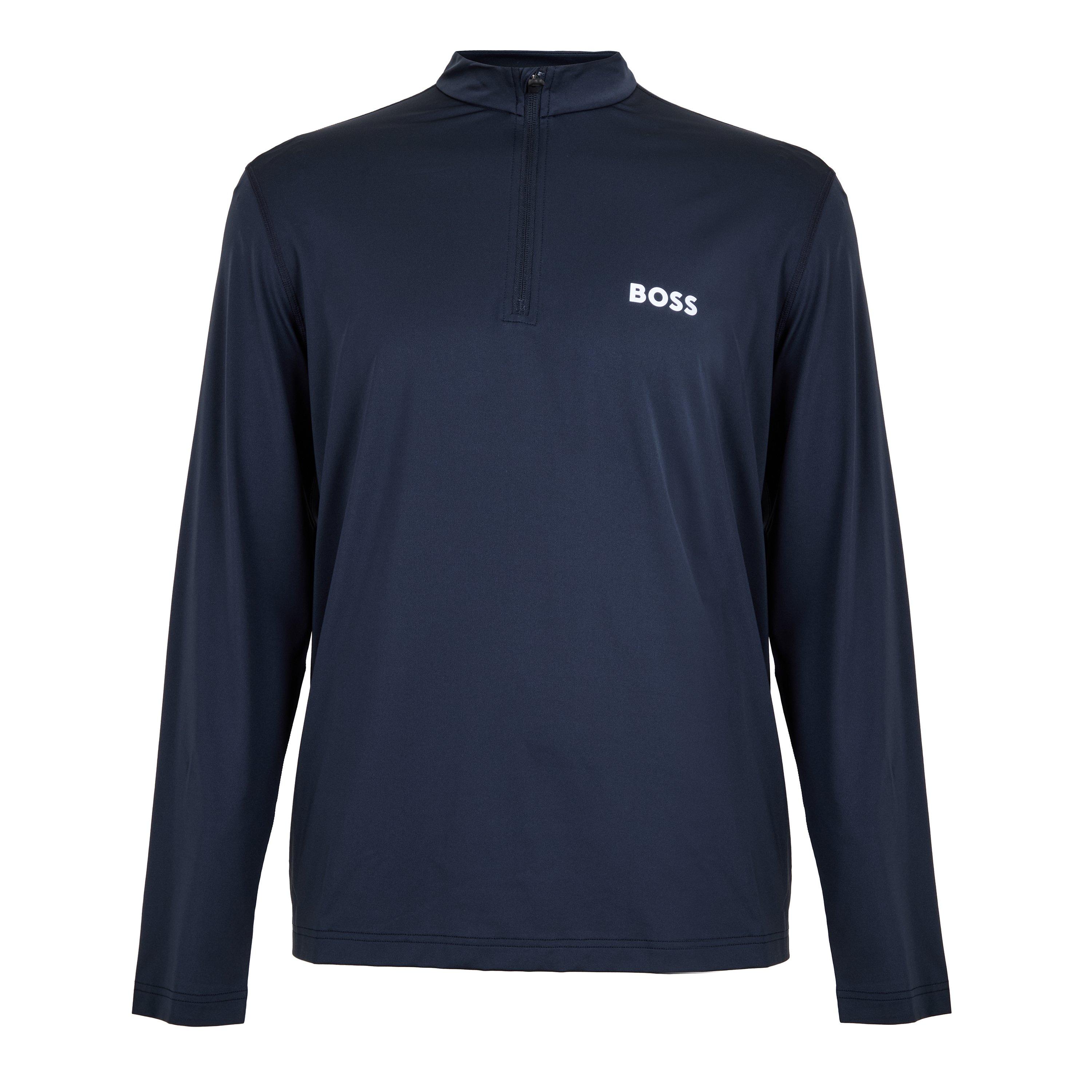Boss Men's Green 1/4 Zip Performance Tracksuit Top - Navy - S