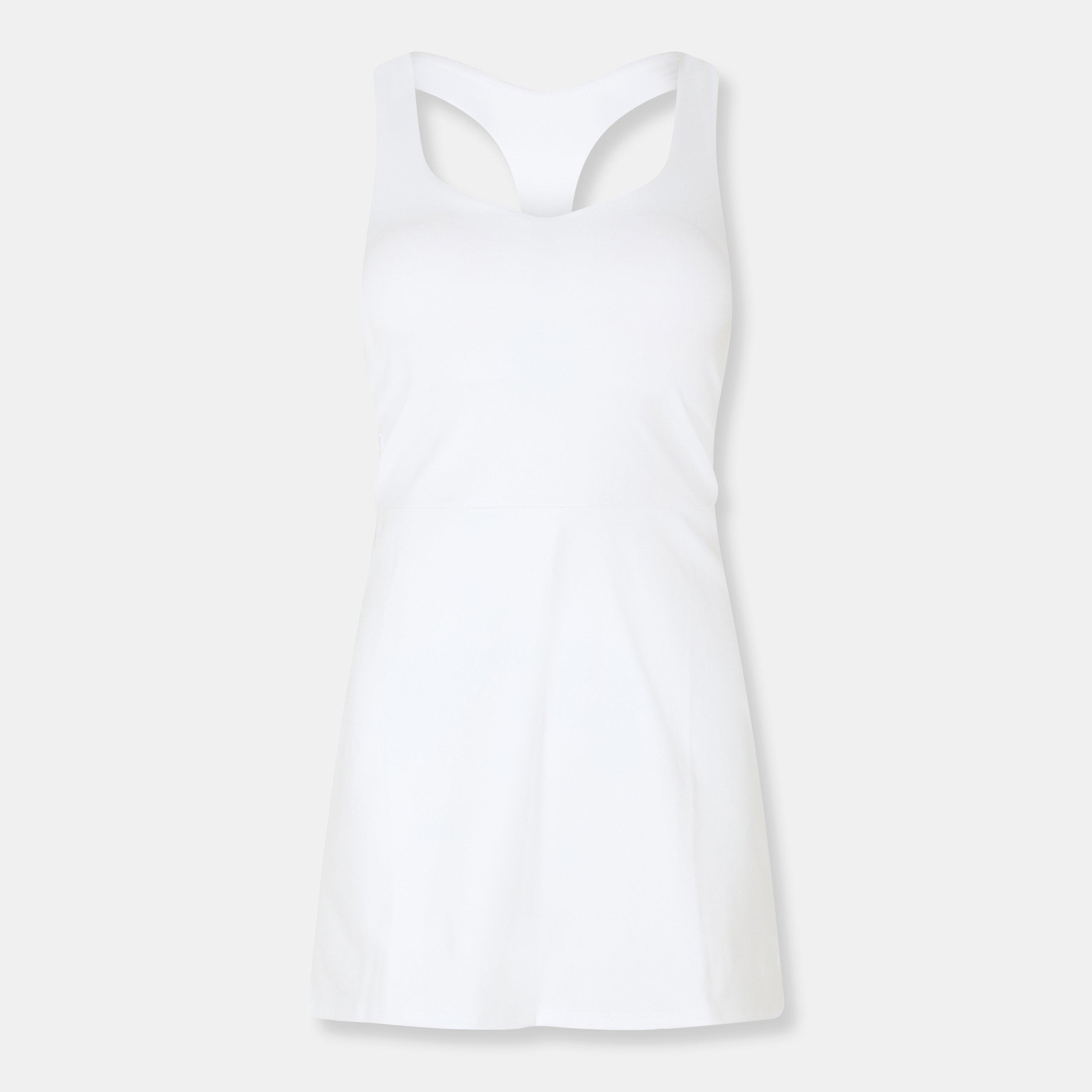 Dkny Women's Moisture Wicking Tennis Dress - White - 12 (M)