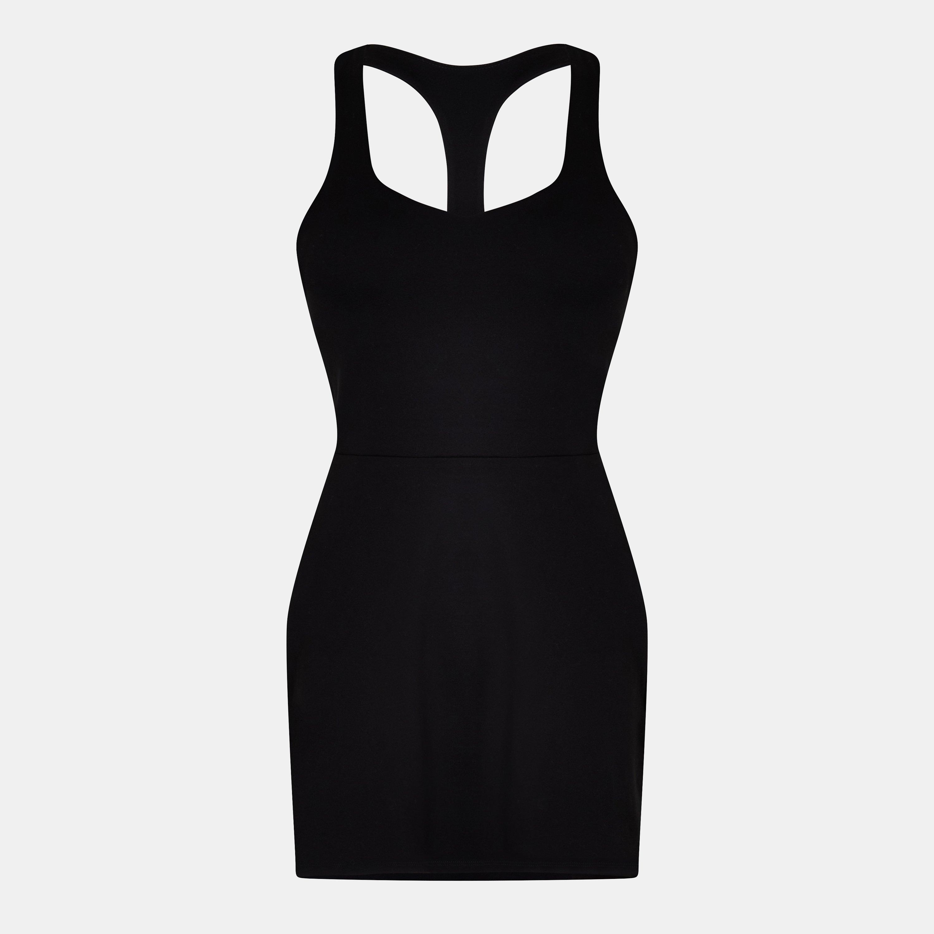 Dkny Women's Moisture Wicking Tennis Dress - Black - 12 (M)