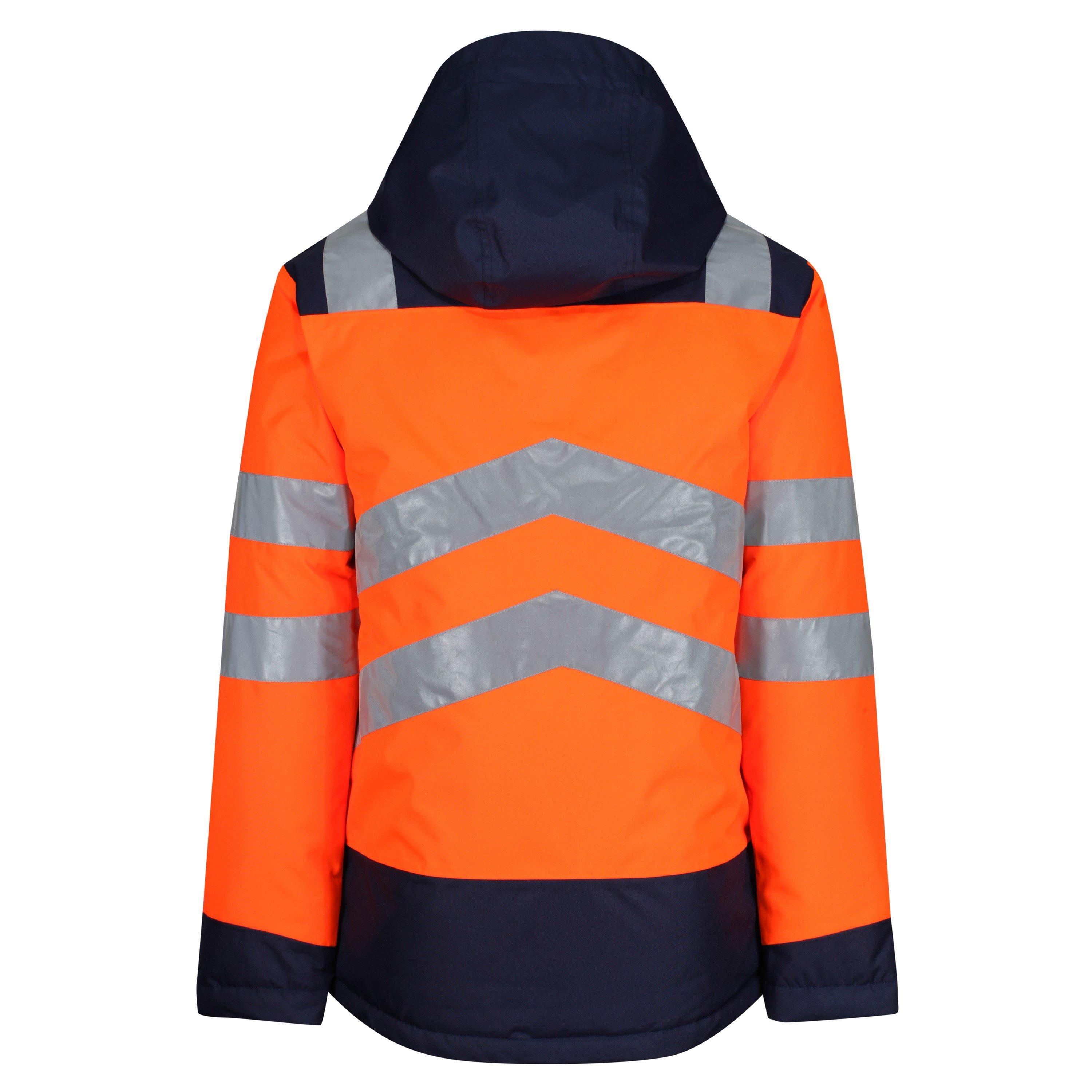 Orange/Navy - Regatta - Mens Reflective Weather-Resistant Hi-Vis Jacket - 2