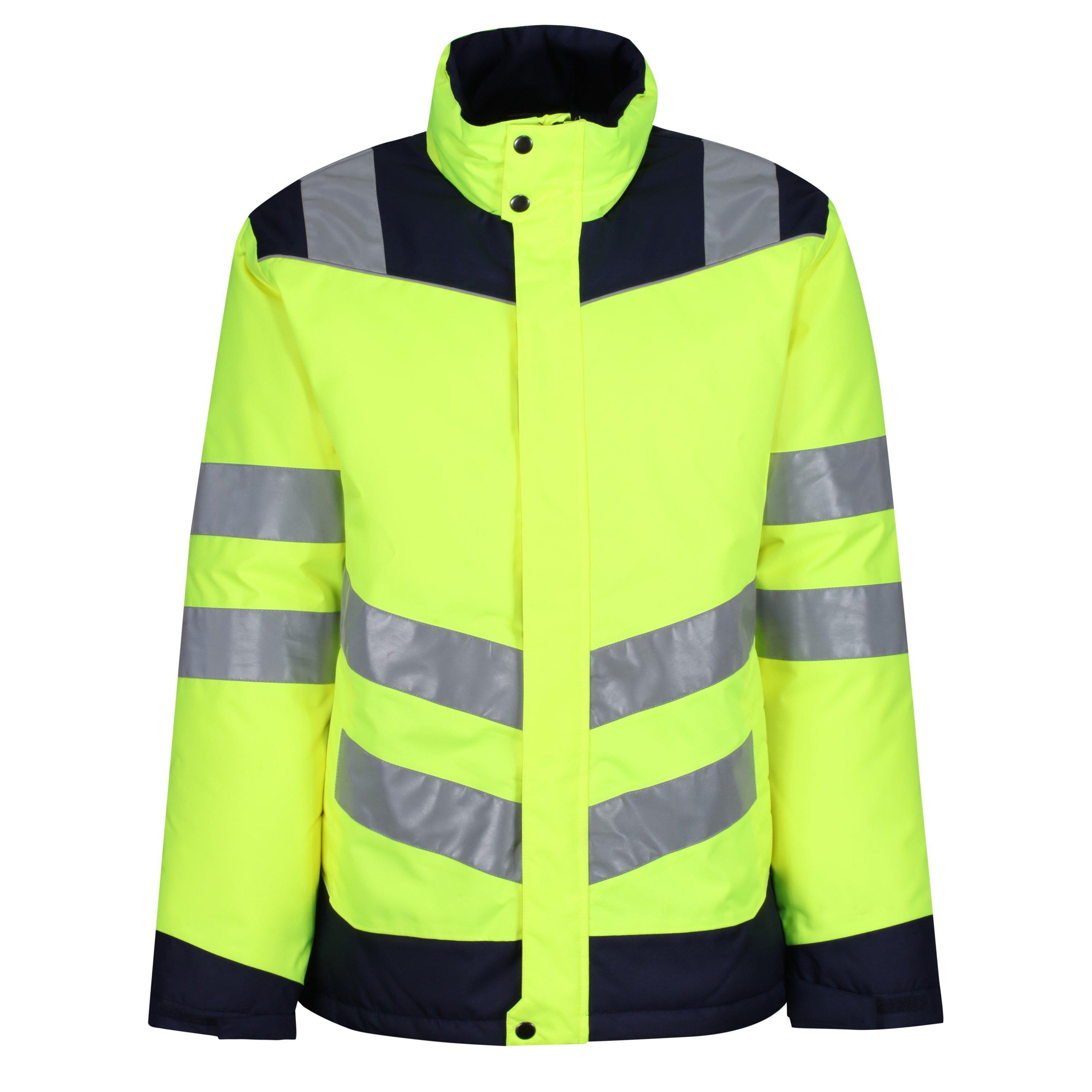 Žuta/mornarsko plava - Regatta - Mens Reflective Weather-Resistant Hi-Vis Jacket - 1