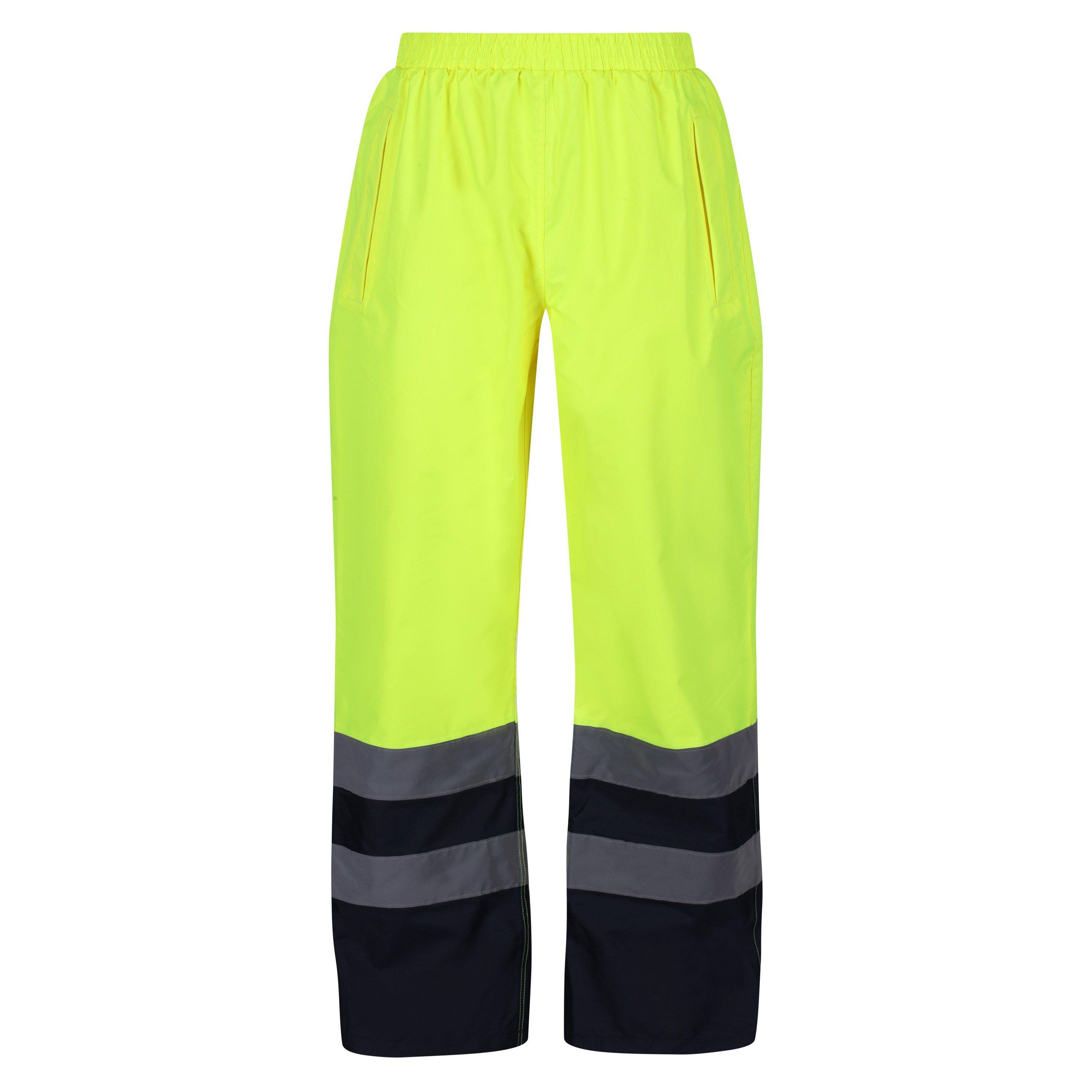 Regatta Men's High Visibility Professional Work Trouser - Yellow/Navy - 3XL