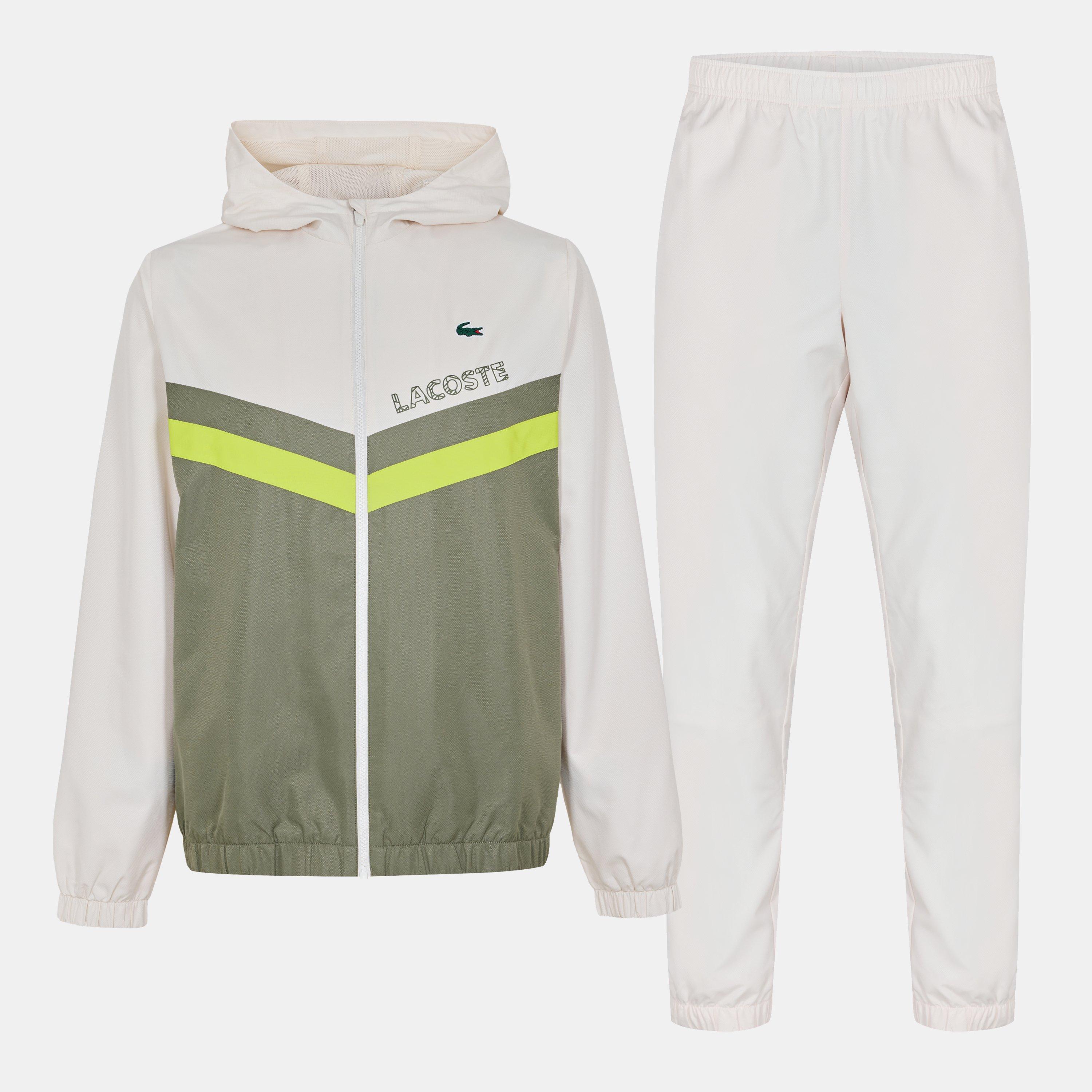 Lacoste Men's Tennis Sport Stripe Tracksuit - Lapland/Khaki - XS