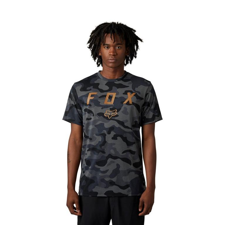 Camo noir - Fox - short-sleeved T-shirt with print detail at the top left - 1