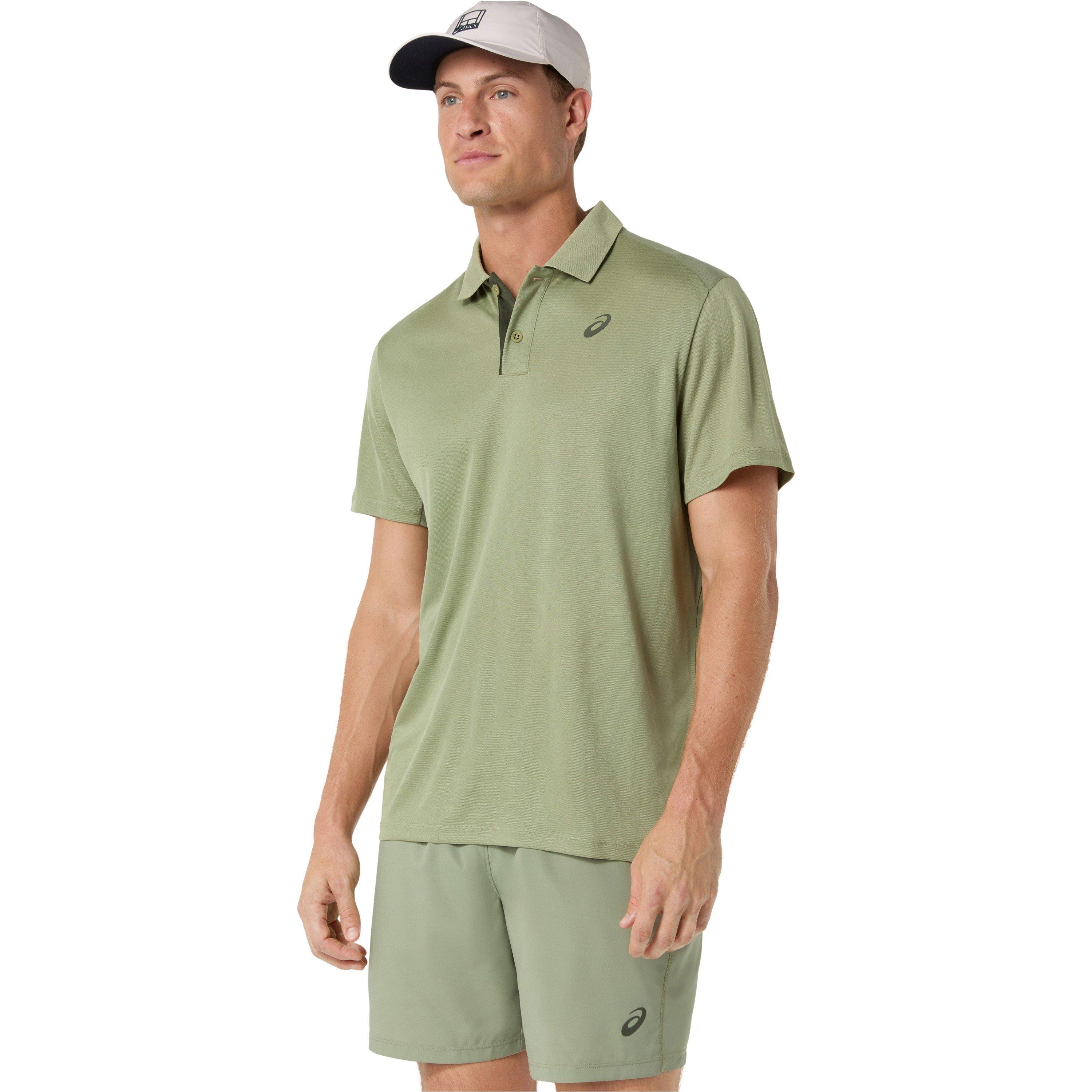 Khaki Green - Asics - Men's Court Short Sleeve Polo Shirt - 1