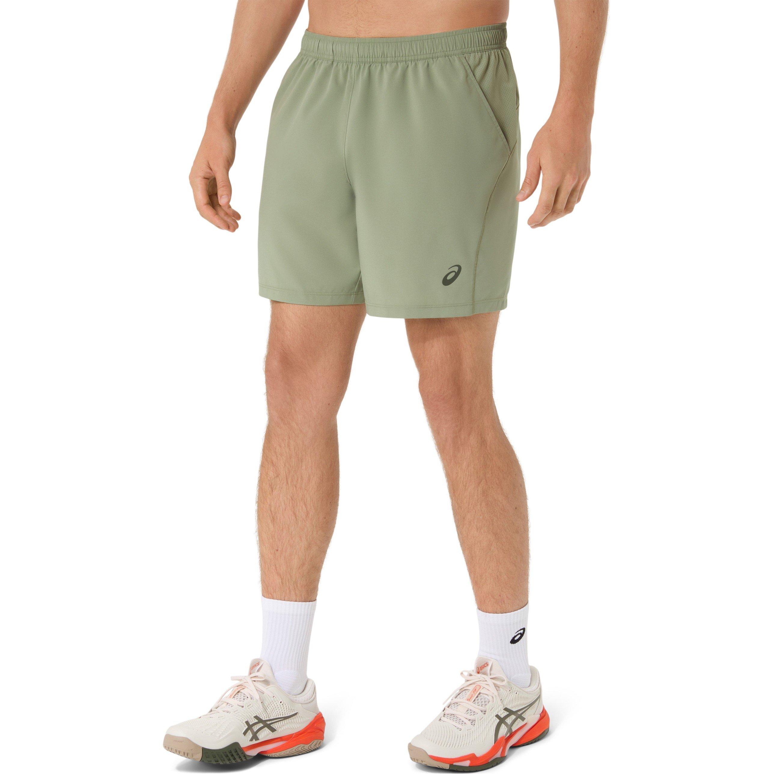 Khaki Green - Asics - Men's Court 7in Tennis Shorts - 1