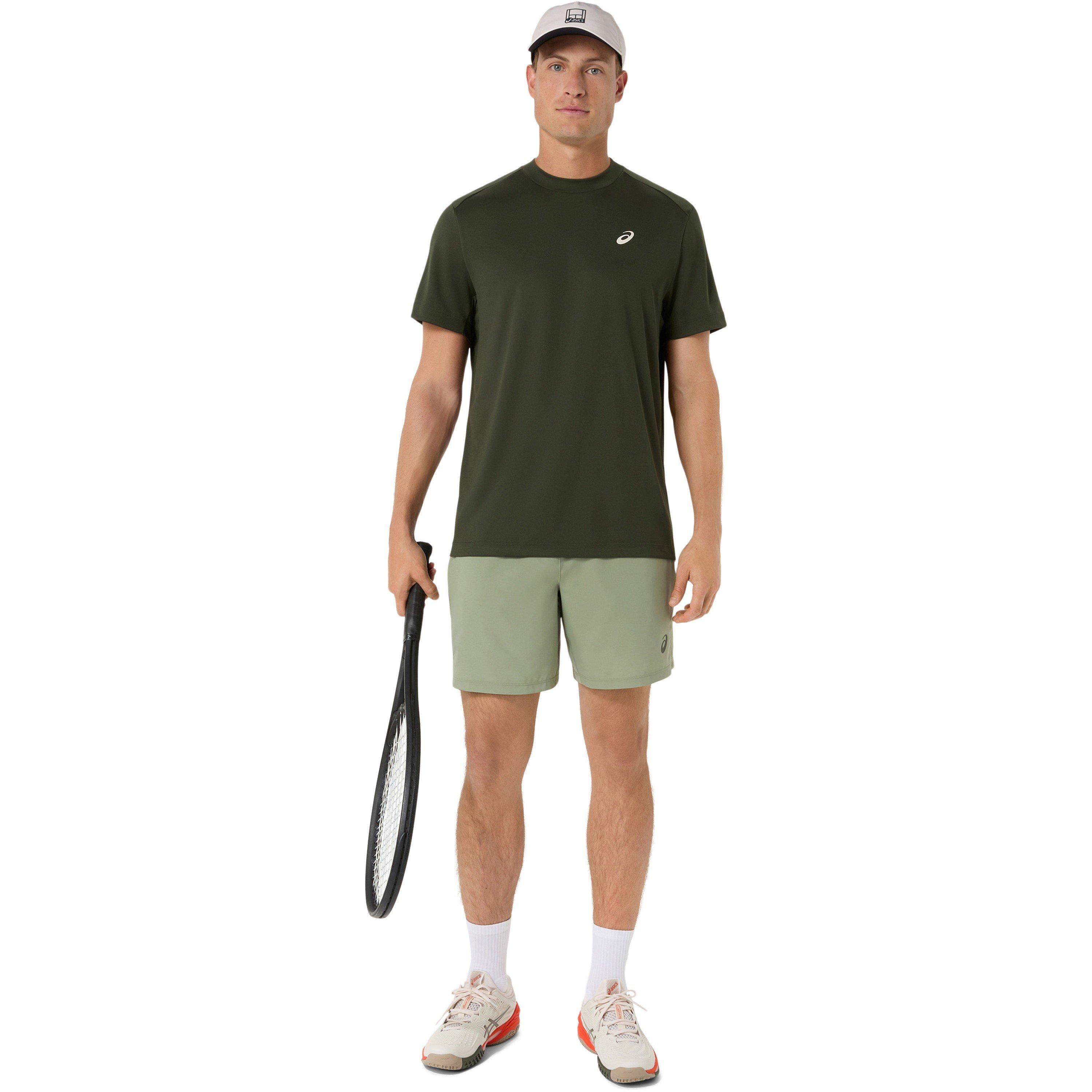 Khaki Green - Asics - Men's Court 7in Tennis Shorts - 7