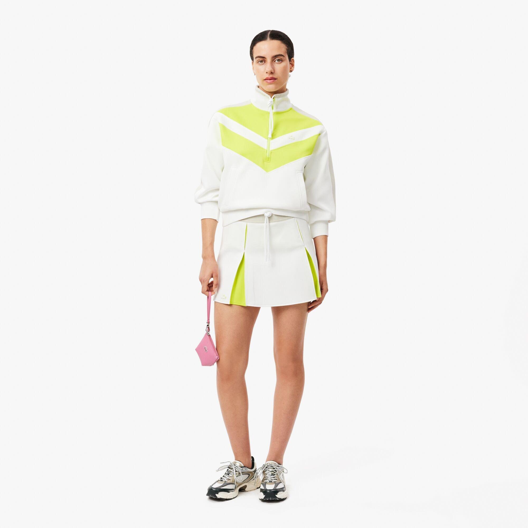 Lacoste Women's Moisture Wicking Performance Tennis Skort - White/Firefly - 16 (44)